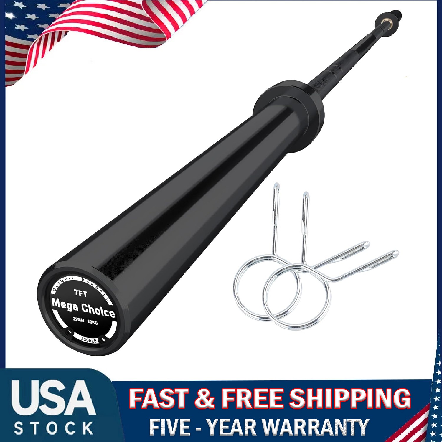 7FT Barbell Bar ,Weight Bar 2" For Weightlifting & Strength Training Home Gym