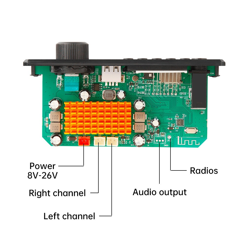 200W Amplifier TPA3116 Bluetooth Audio Decoder Board for FM Radio Music Player