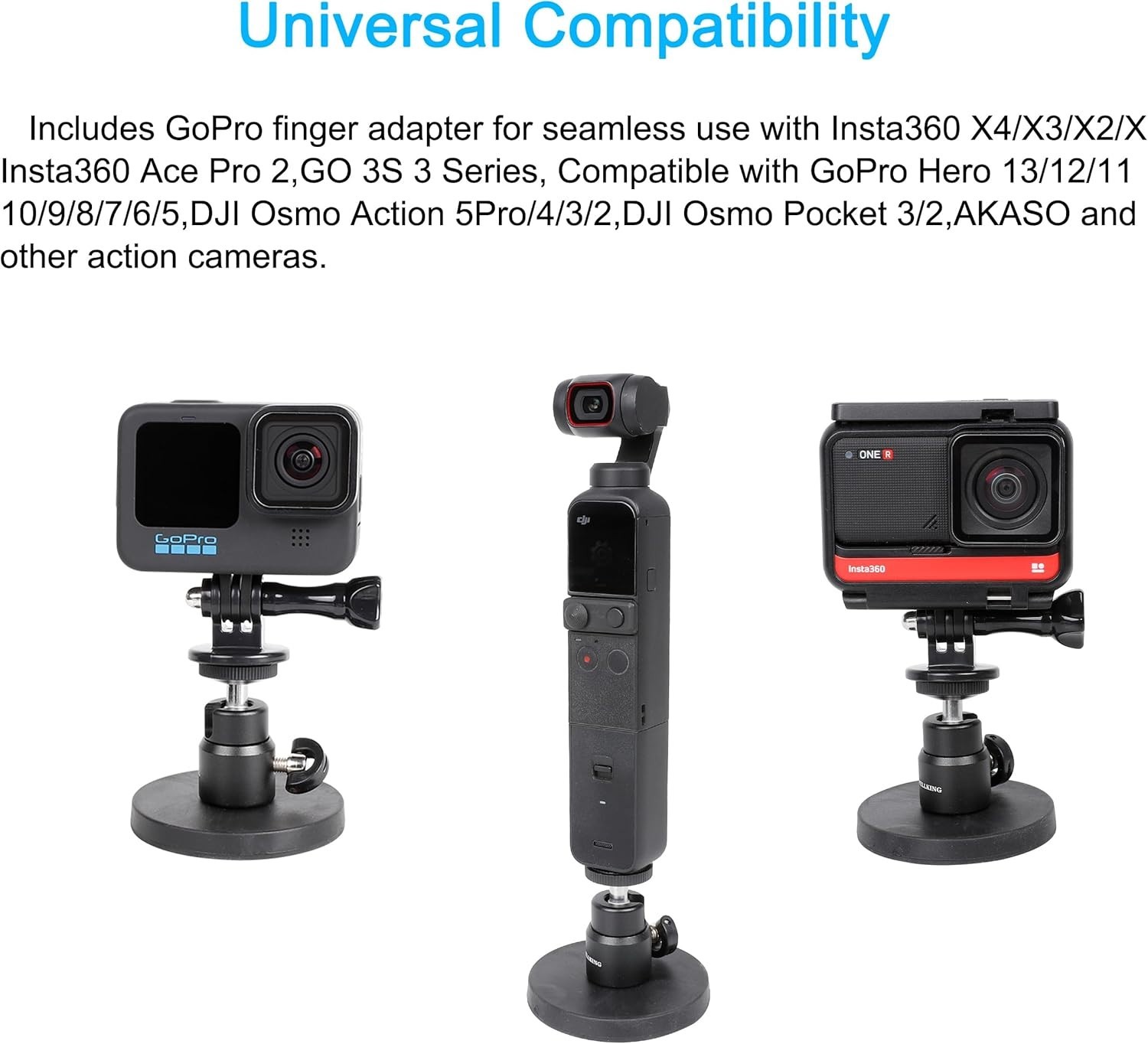 Professional Magnetic Camera Mount with 360° Adjustability – For Action Cameras