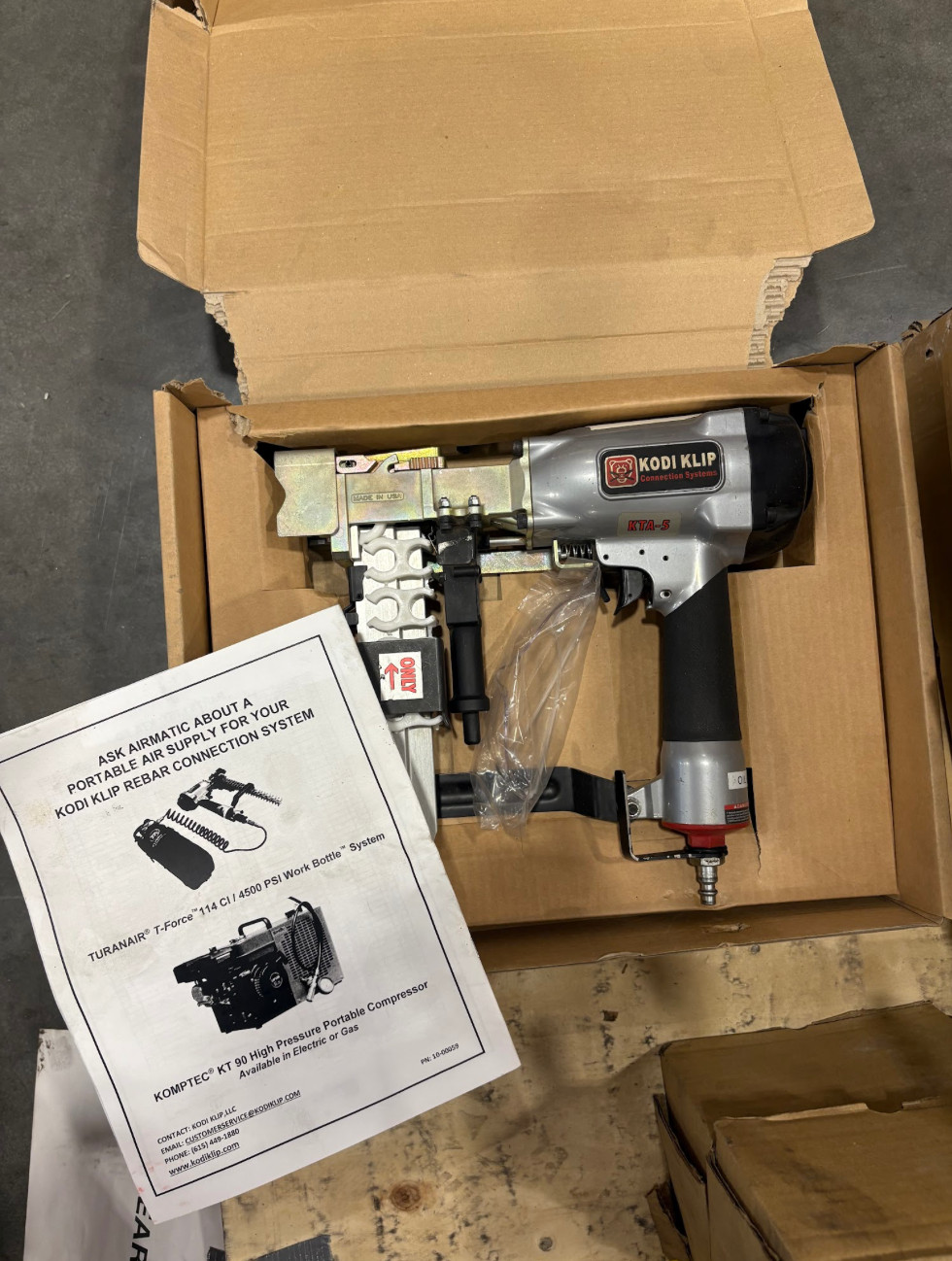 Kodi Klip KTA-5 Klipper Gun - Pneumatic Rebar Connection Tool - NEW