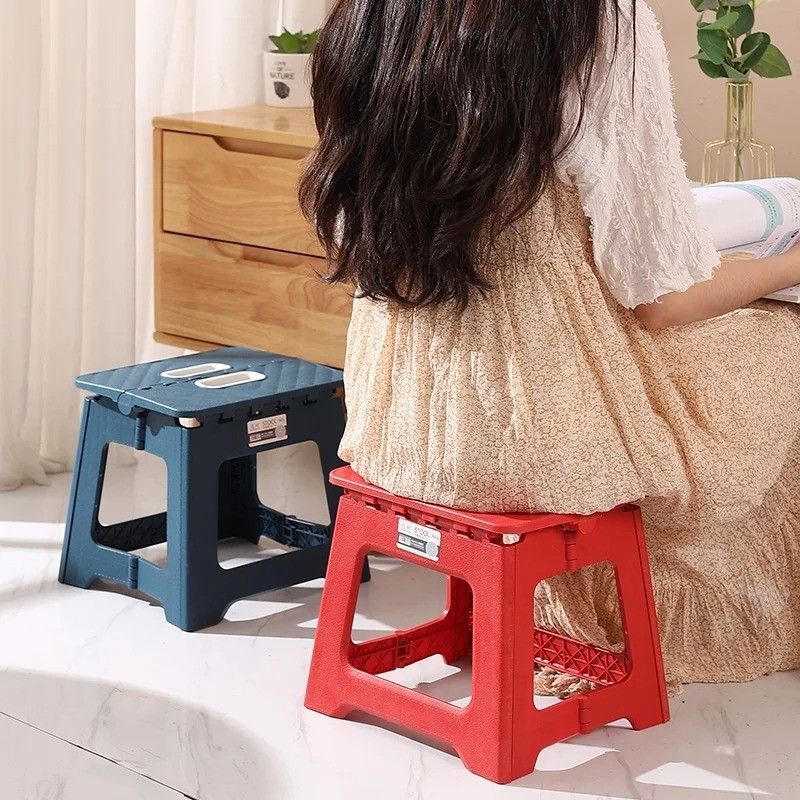 Folding Step Stool Portable Non Slip Plastic Footstool Kitchen Bathroom Camping