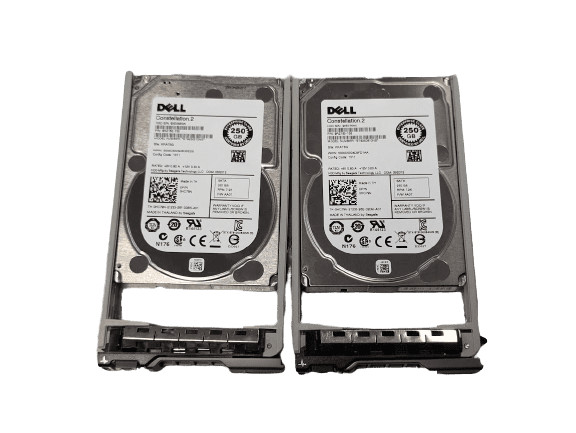 LOT OF 2 Dell 250GB HC79N 2.5" SATA Enterprise Hard Drive ST9250610NS With Tray