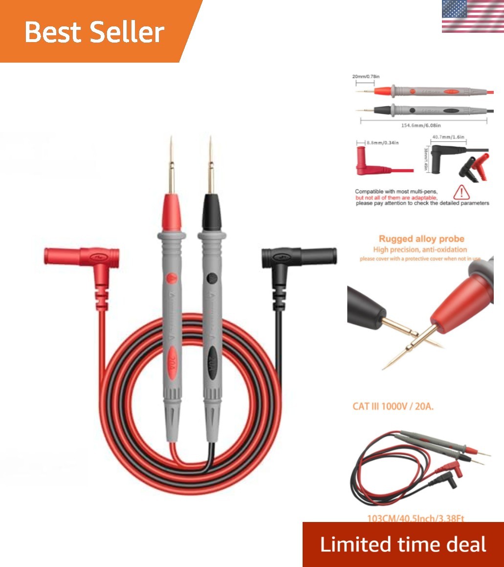 leads 1000V 20A Ultra-Sharp Gold-Plated  Probe Lead for Multimeter Meter  lea...