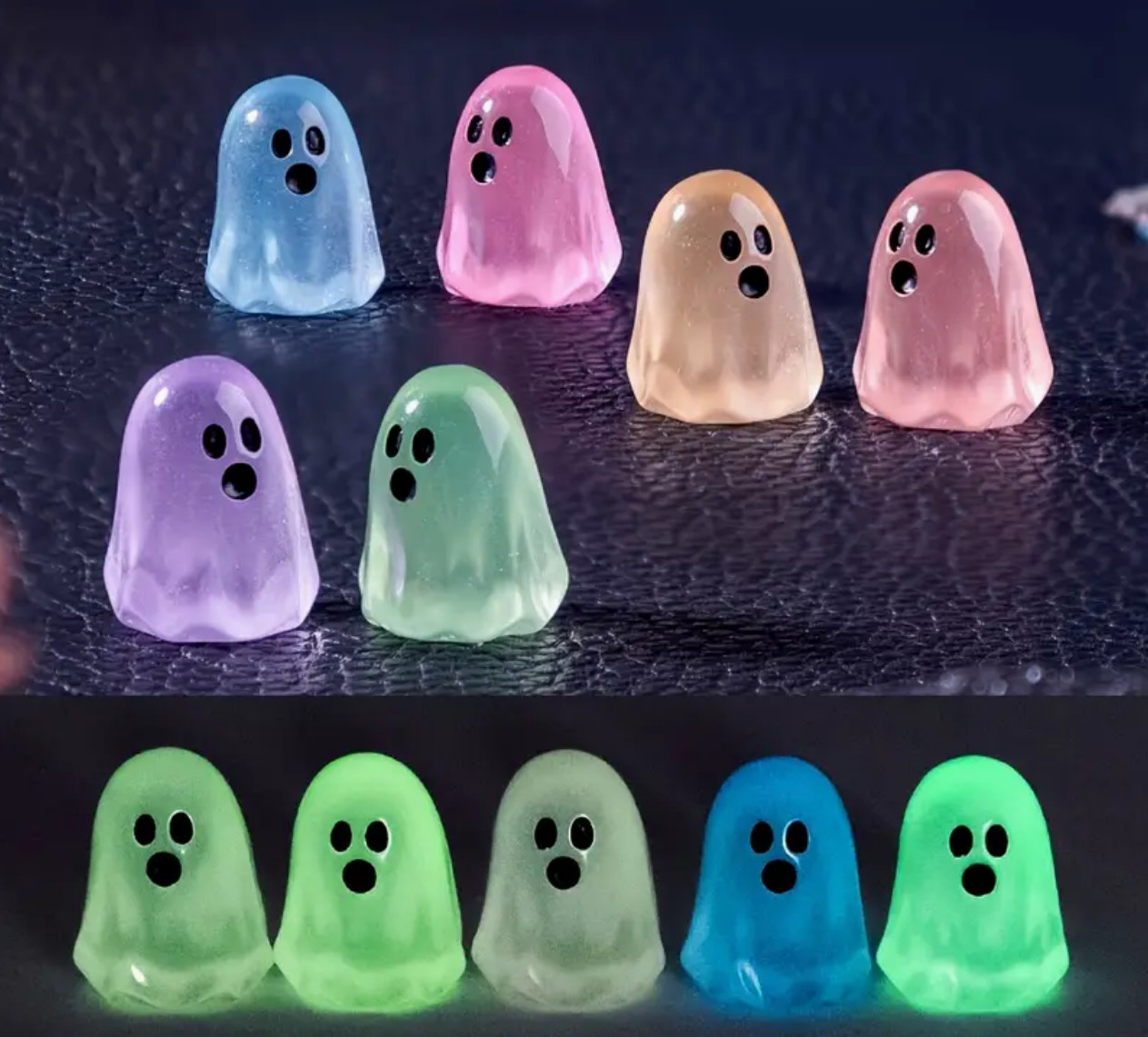 10pc Glow in the Dark HALLOWEEN Ghost 3D Shoe Charms for Crocs or Shoe Laces