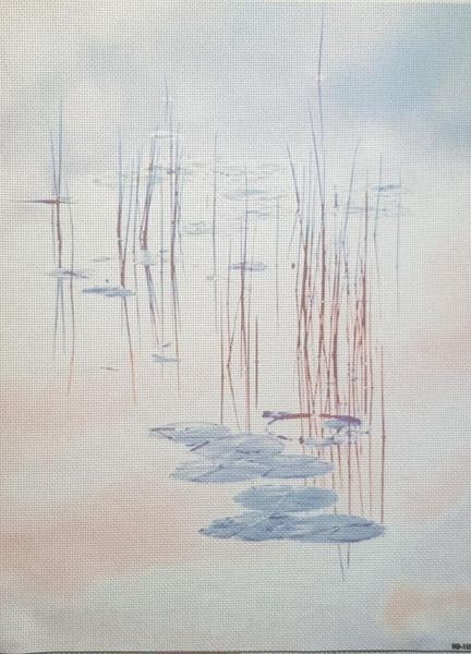 Winter Reflections Designer Printed AIDA Fabric. Canvas for embroidery with a...
