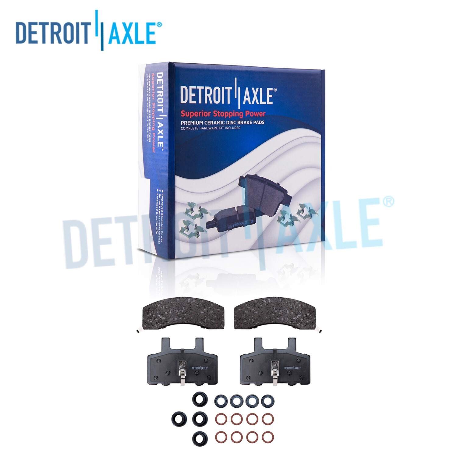 Front Ceramic Brake Pads w/ Hardware for C1500 C2500 K2500 Tahoe Yukon Ram 2500