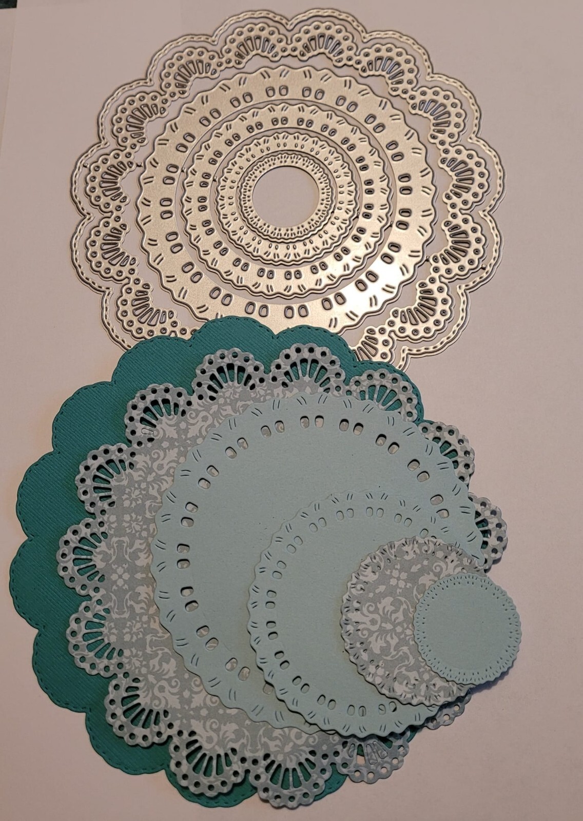 6 Piece Flower doily circle cutting die set Card Making Scrapbooking Craft Dies