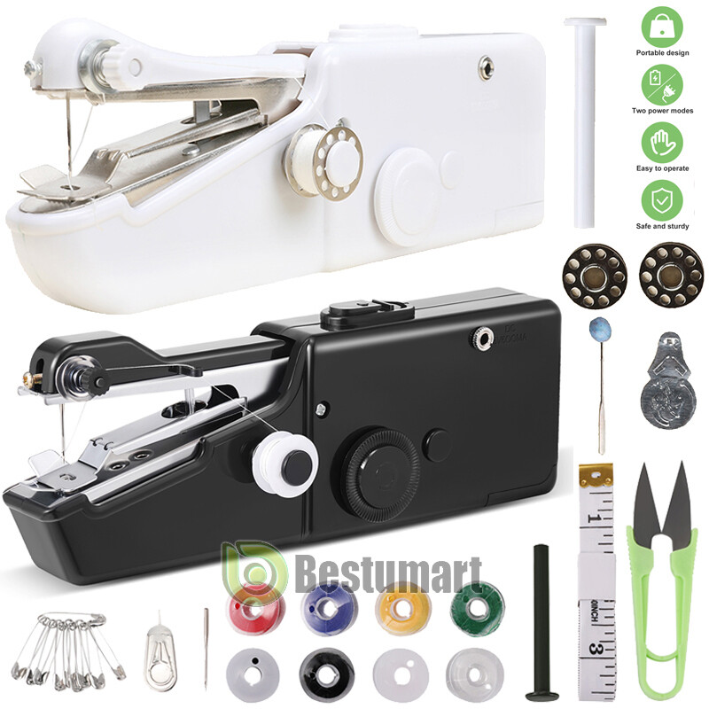 Mini Mano Eléctrica Maquina de Coser Portatil Para Casa Set de agujas ropa DIY