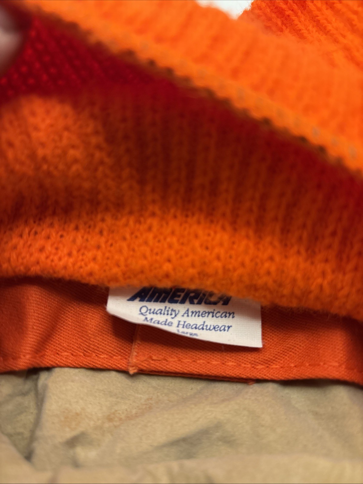 VTG Cabela's Blaze Orange Insulated Sz M Winter Hunting Hat Knit Face Cover USA