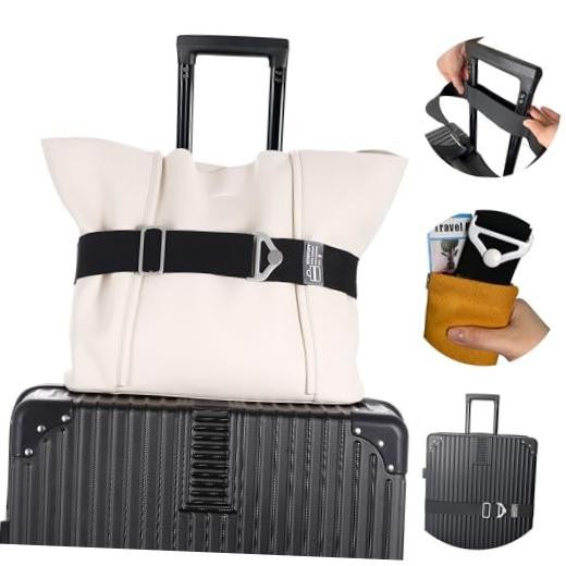 Travel Belt for Luggage, Add a Bag Luggage Straps Suitcase Travel DK-Black