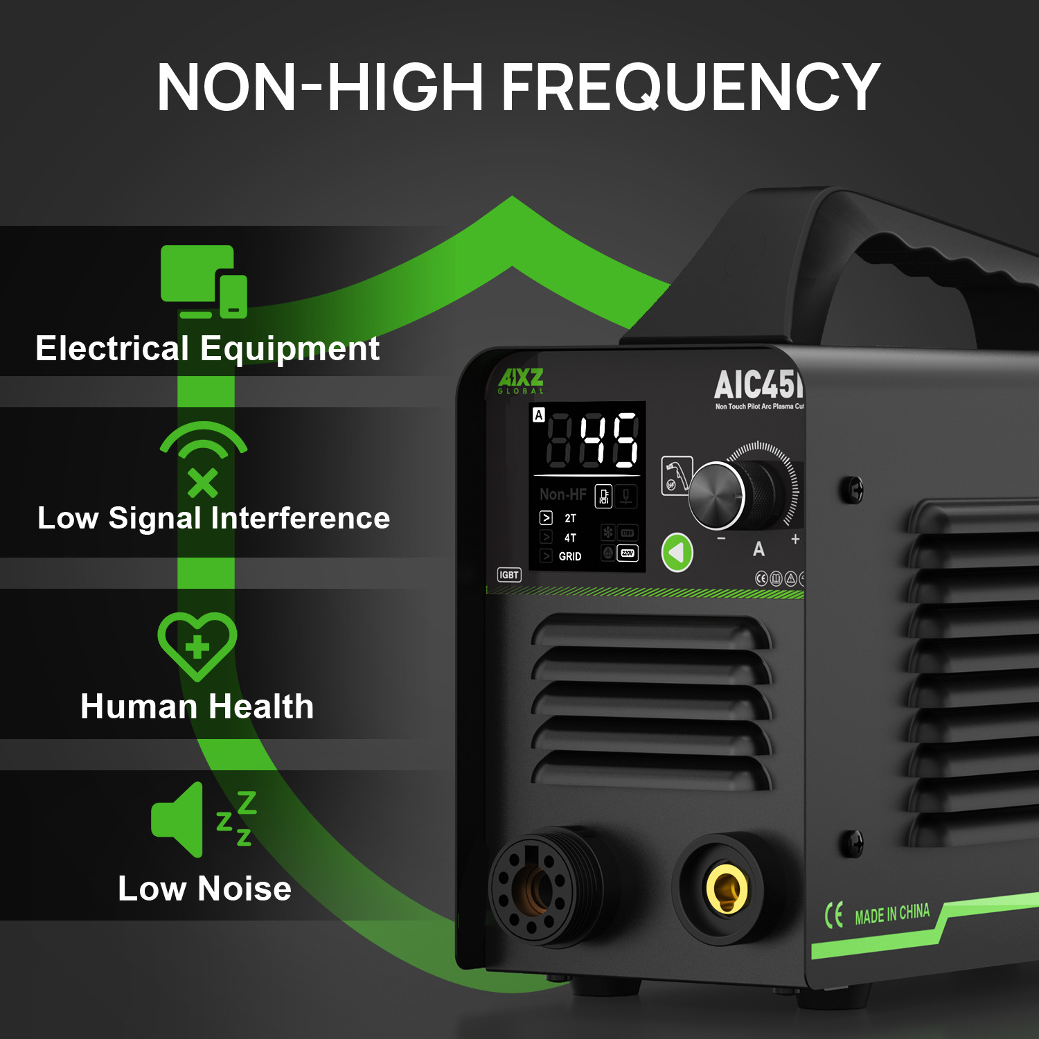 AIXZ 45A Non-HF Pilot Arc Cutting Machine Non-Touch IGBT Dual Voltage Cutter