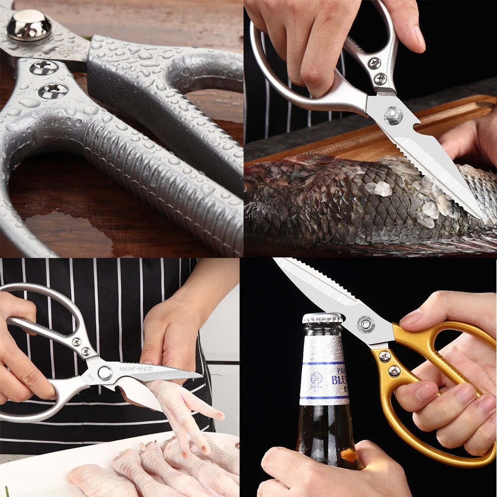 12Pcs Kitchen Scissors Set Chef Kitchen Shears Chicken Shears with Silver Colors