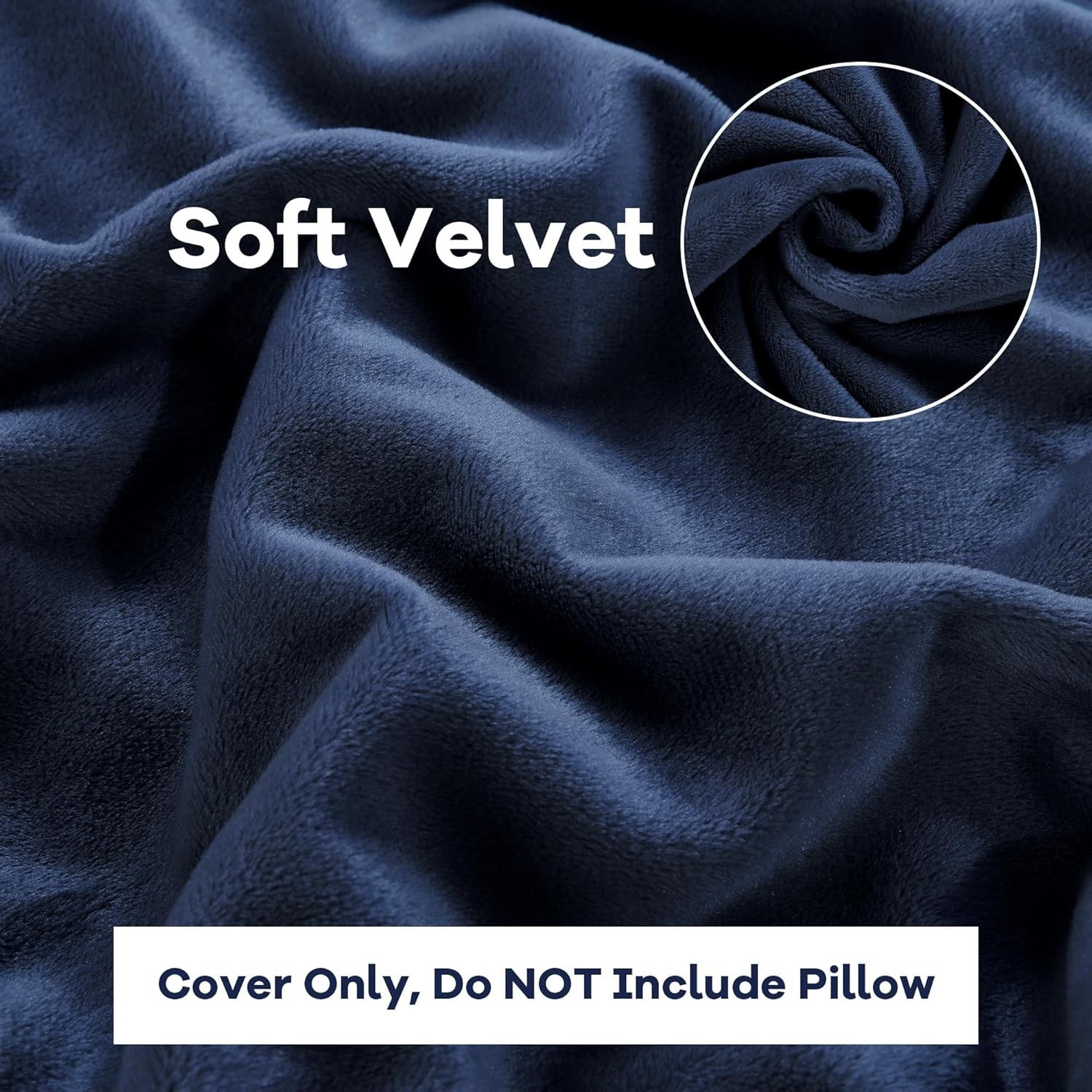 Ultra Soft Velvet Bed Wedge Pillow Cover-Super Soft Fleece Pillowcase with Zi...