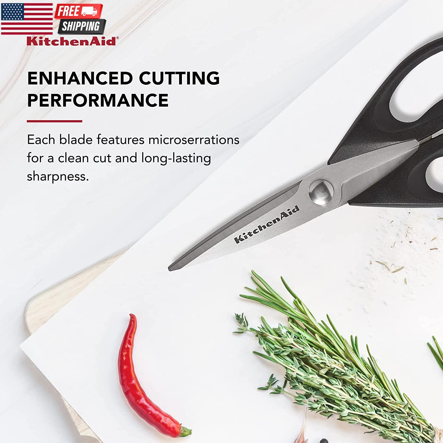 Kitchenaid All Purpose Kitchen Shears with Protective Sheath Durable Stainless S