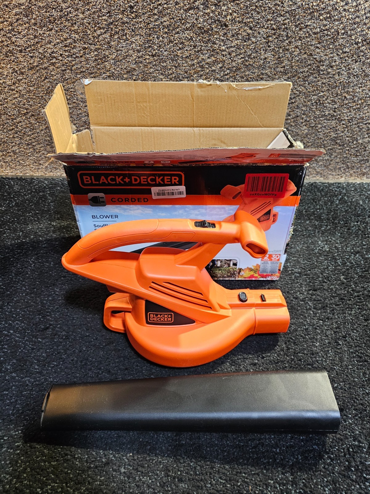 Black Decker LB700 Corded 7 AMP Electric Handheld Leaf Blower 180 MPH