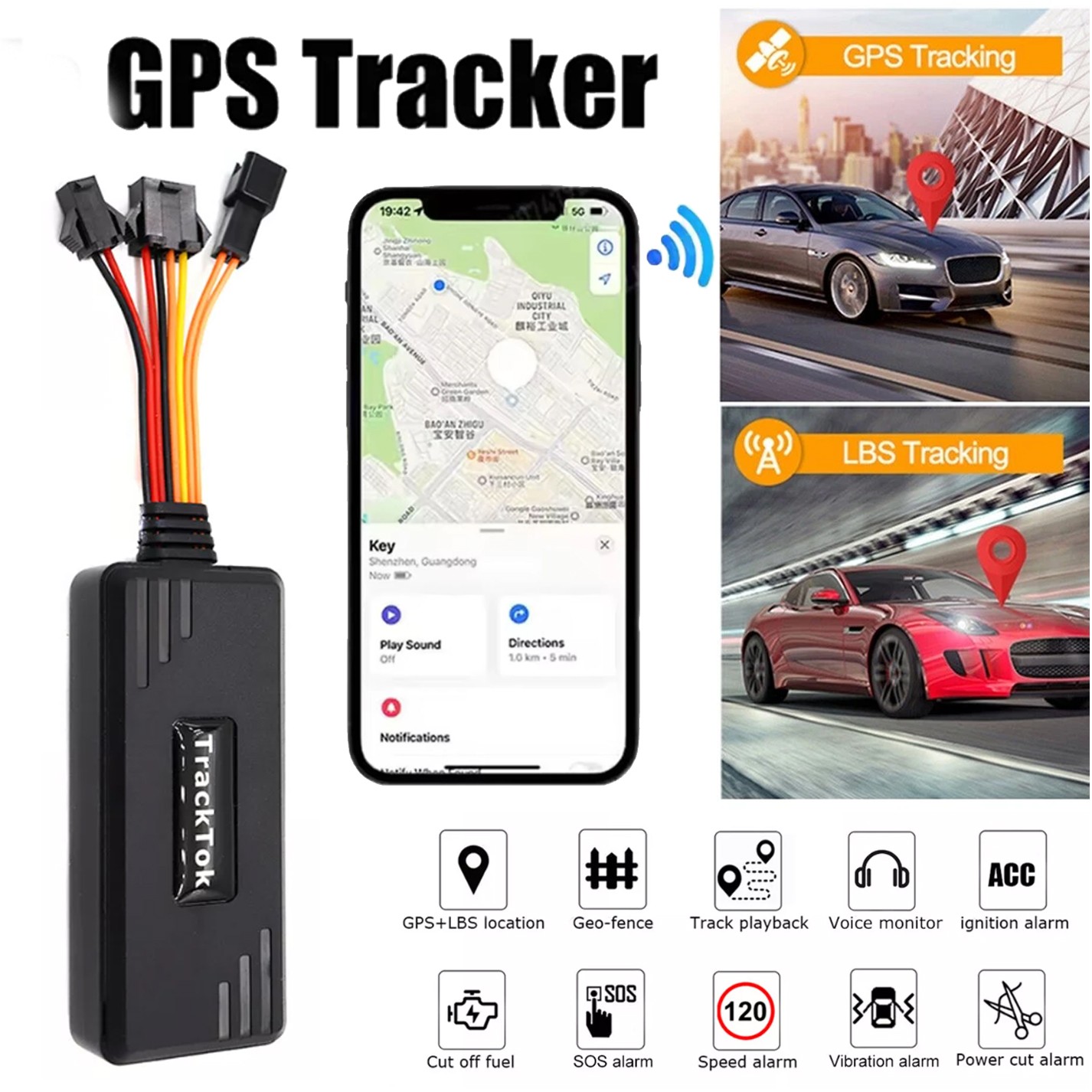 4G Car GPS Tracker Real-time Tracking Locator Device Remote Control Anti Theft