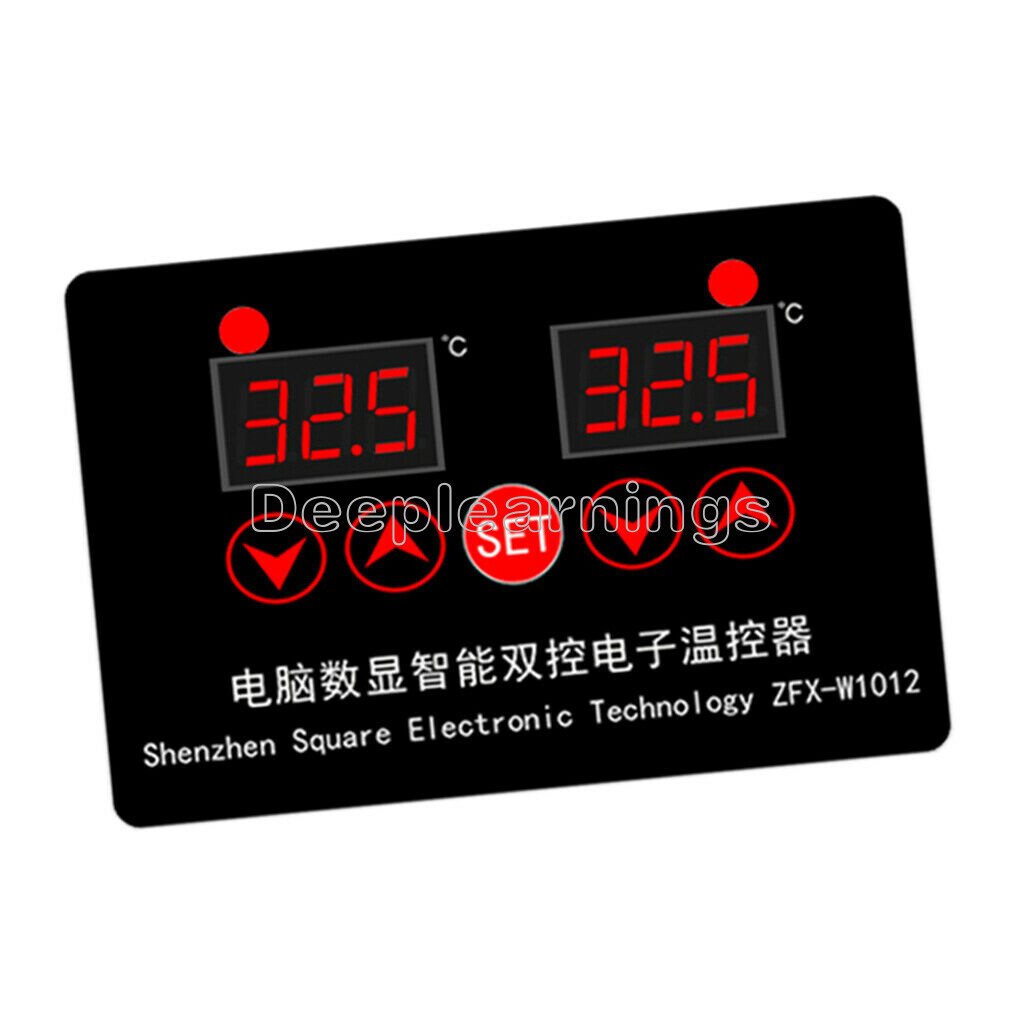 DC 12V Dual Digital Thermostat Temperature Controller Sensor Module NTC 10K NEW