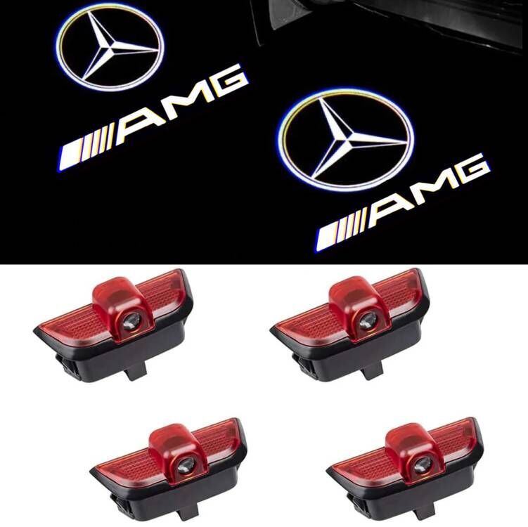 4Pcs LED Door Courtesy Projector Light For Mercede s Benz C Class W204 C300