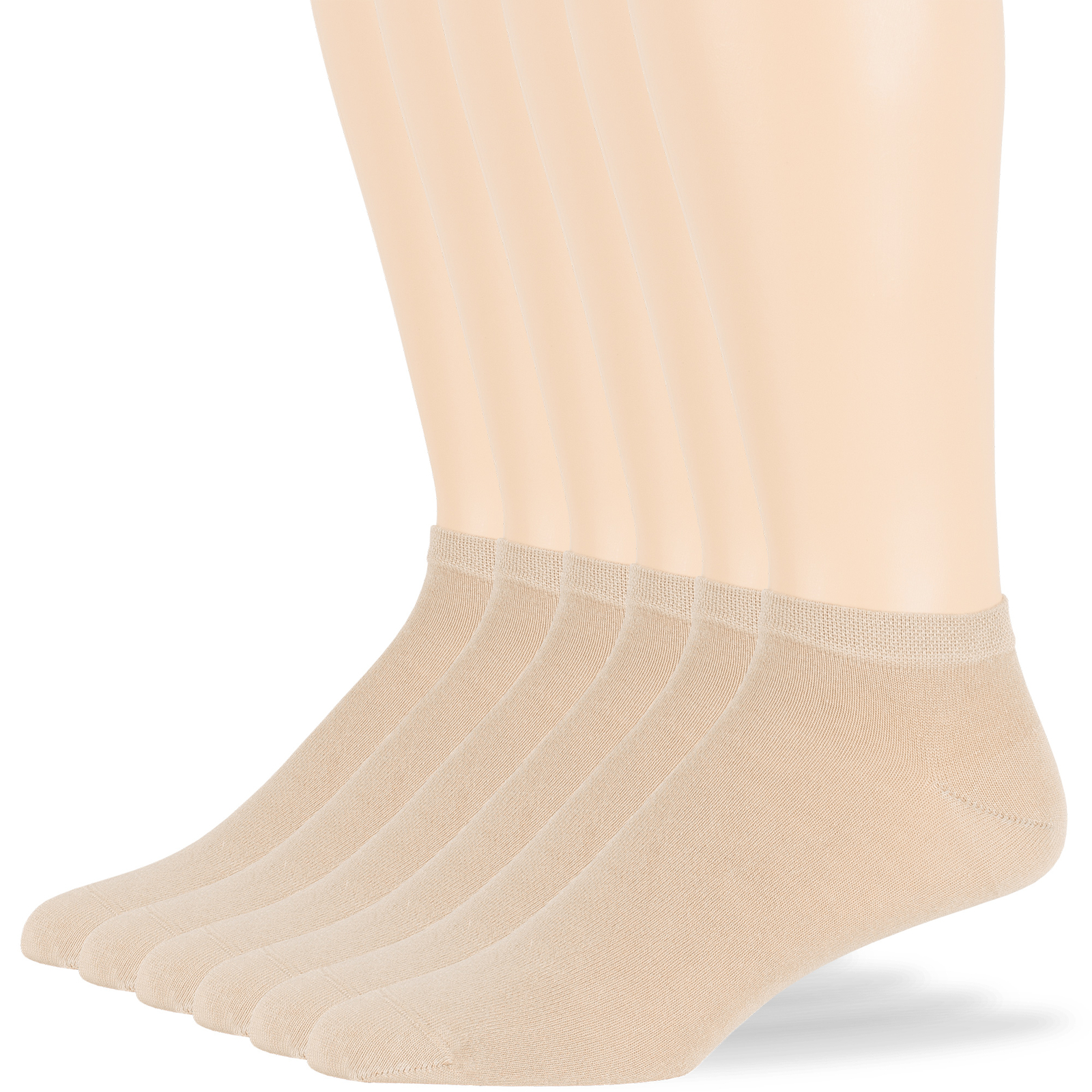 Men's Viscose From Bamboo 6 Pack Thin Low Cut Soft Socks Large 10-13 Light Beige