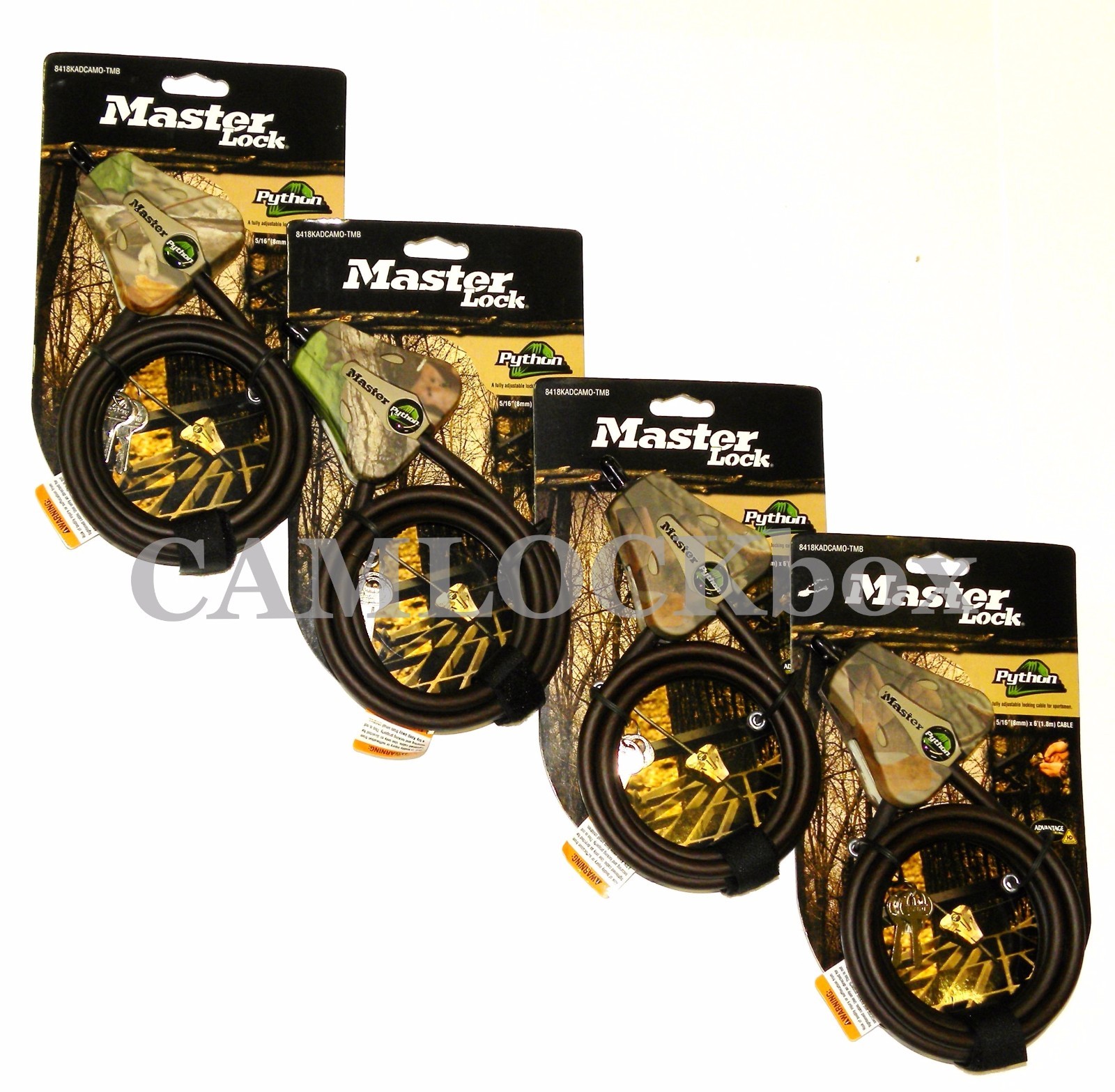 Master Lock 5/16" Camo Python Cables - 12 Keyed The Same