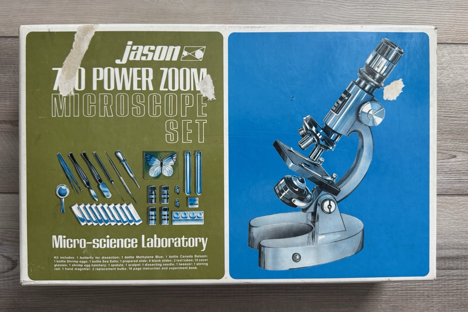 Vintage Jason 750 Power Zoom Microscope Set Science Laboratory Kit w/ Box