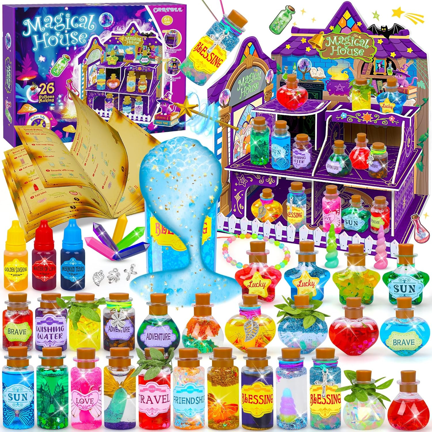 Fairy Magic Potions Kit for Kids, with DIY Magical House, 26 Mixed Magic Wizard