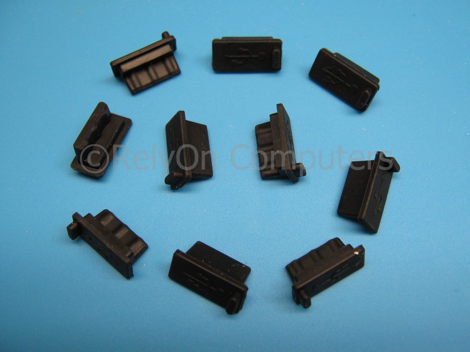 NEW 10x Anti Dust Cover Black Flex Soft Plastic Plug For USB Port Protection BLK