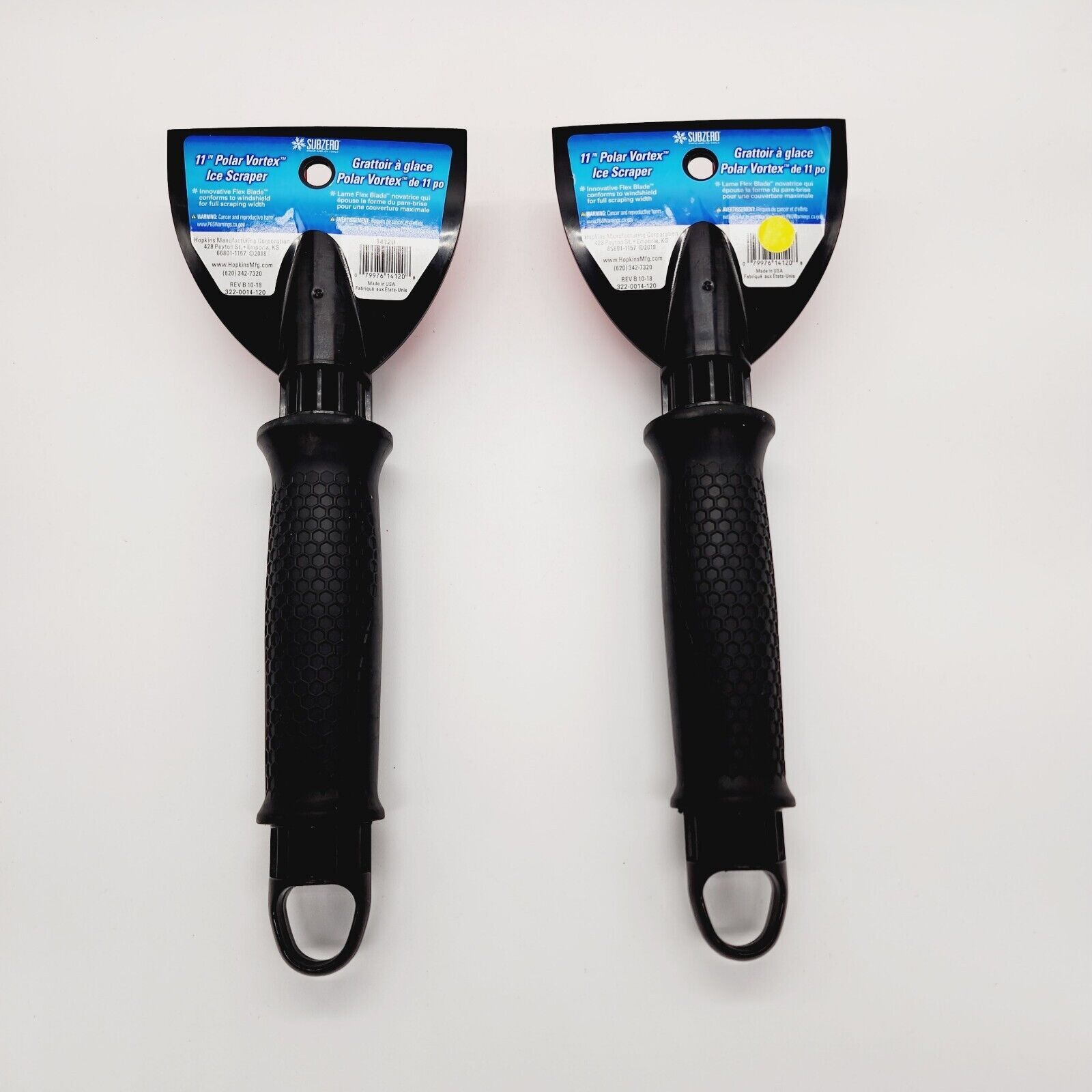 Lot of 2! Subzero Polar Vortex Ice Scrapers Heavy Duty 11" Non Slip Grip Handle