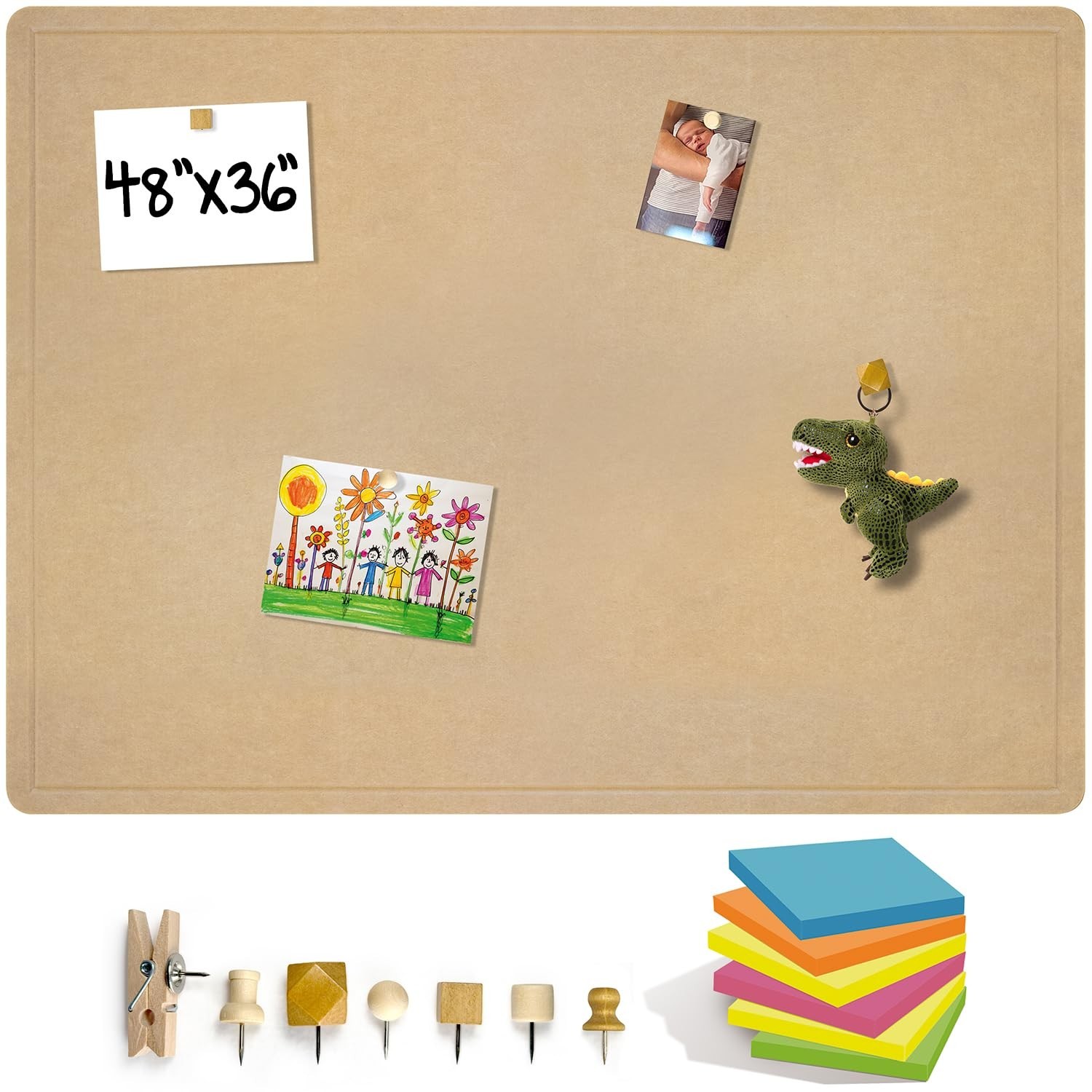 Large Bulletin Board 48 x 36 Inches - Foldable Felt Bulletin Board for Wall, ...