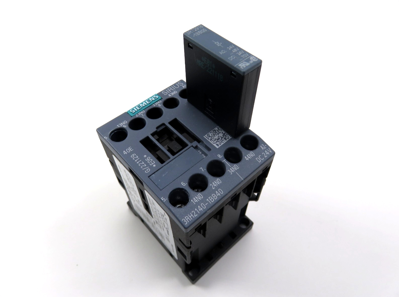 Siemens 3RH2140-1BB40 Contactor Relay w/ Siemens 3RT2916-1BB00
