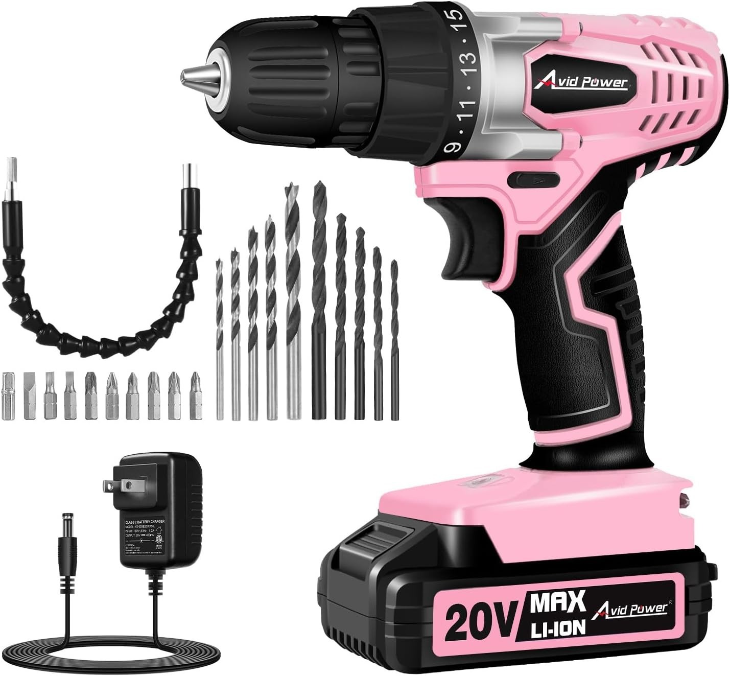 20V Cordless Drill Set for Home DIY & Beginner Projects - Lightweight Power D...