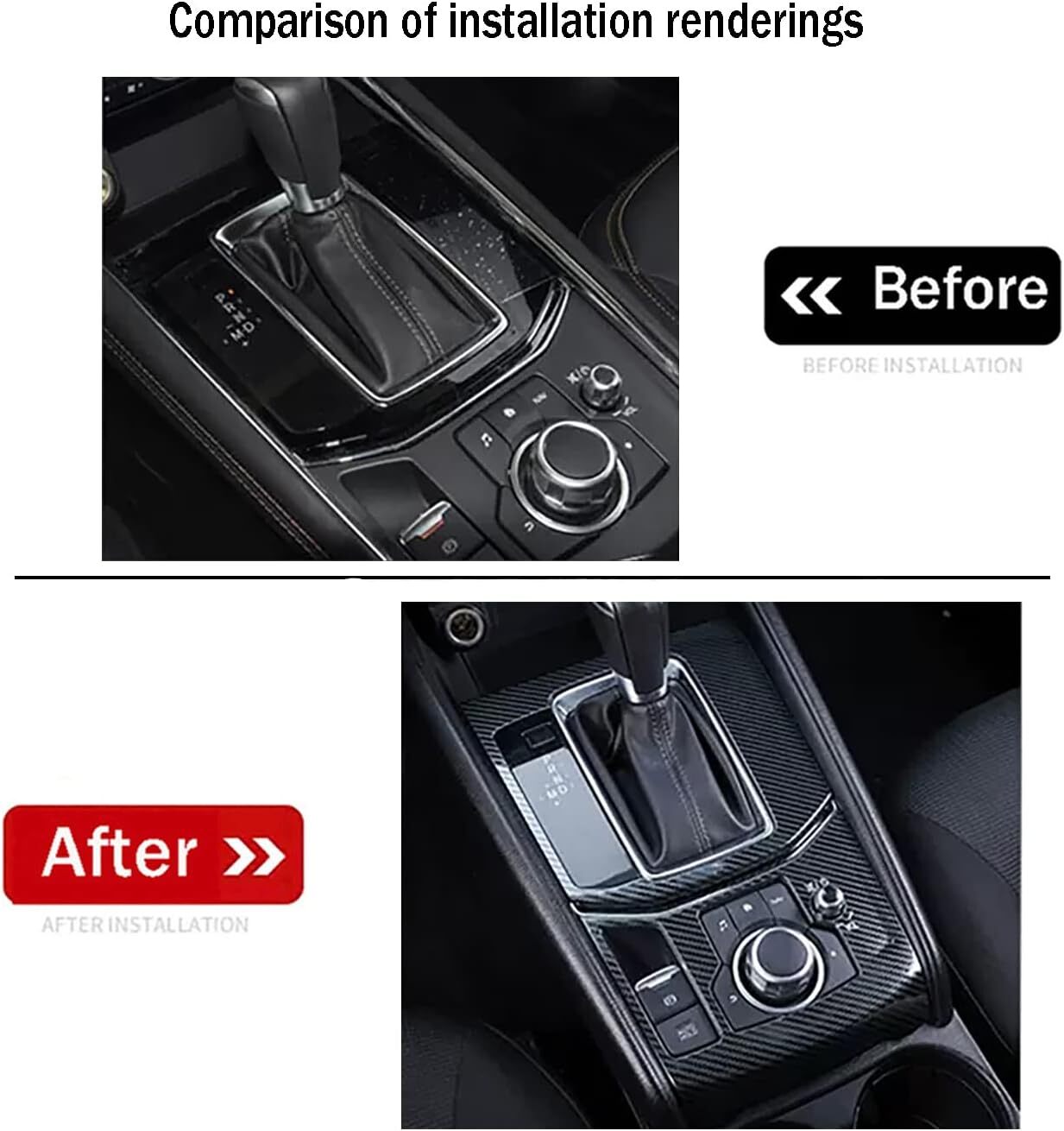 Carbon Fiber Look fit 2017-2025 Mazda CX-5 Car Gear Shift Knob Panel Covers Trim