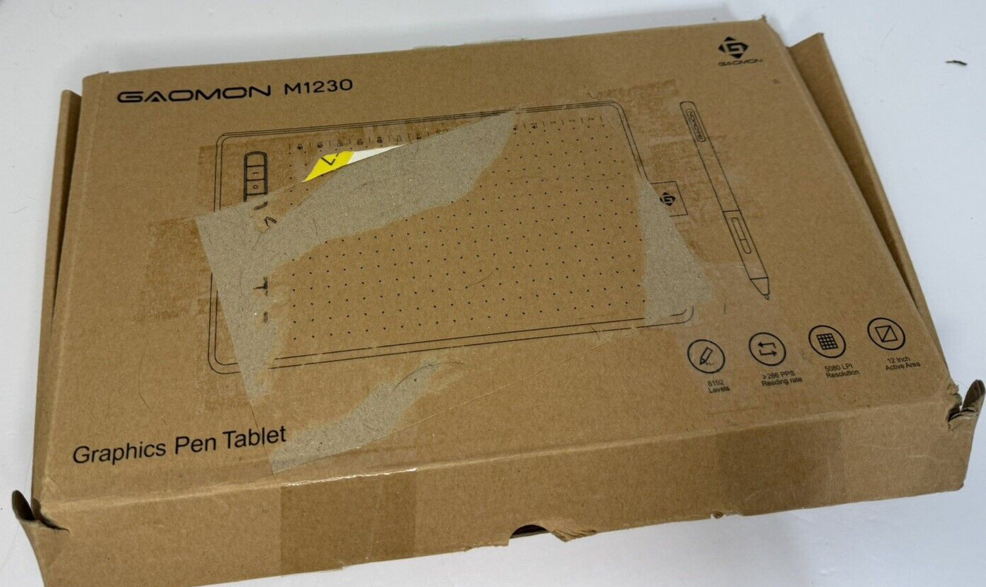 GAOMON M1230 Graphic Drawing Pen Tablet 10x6 for Computer /Android OPEN BOX