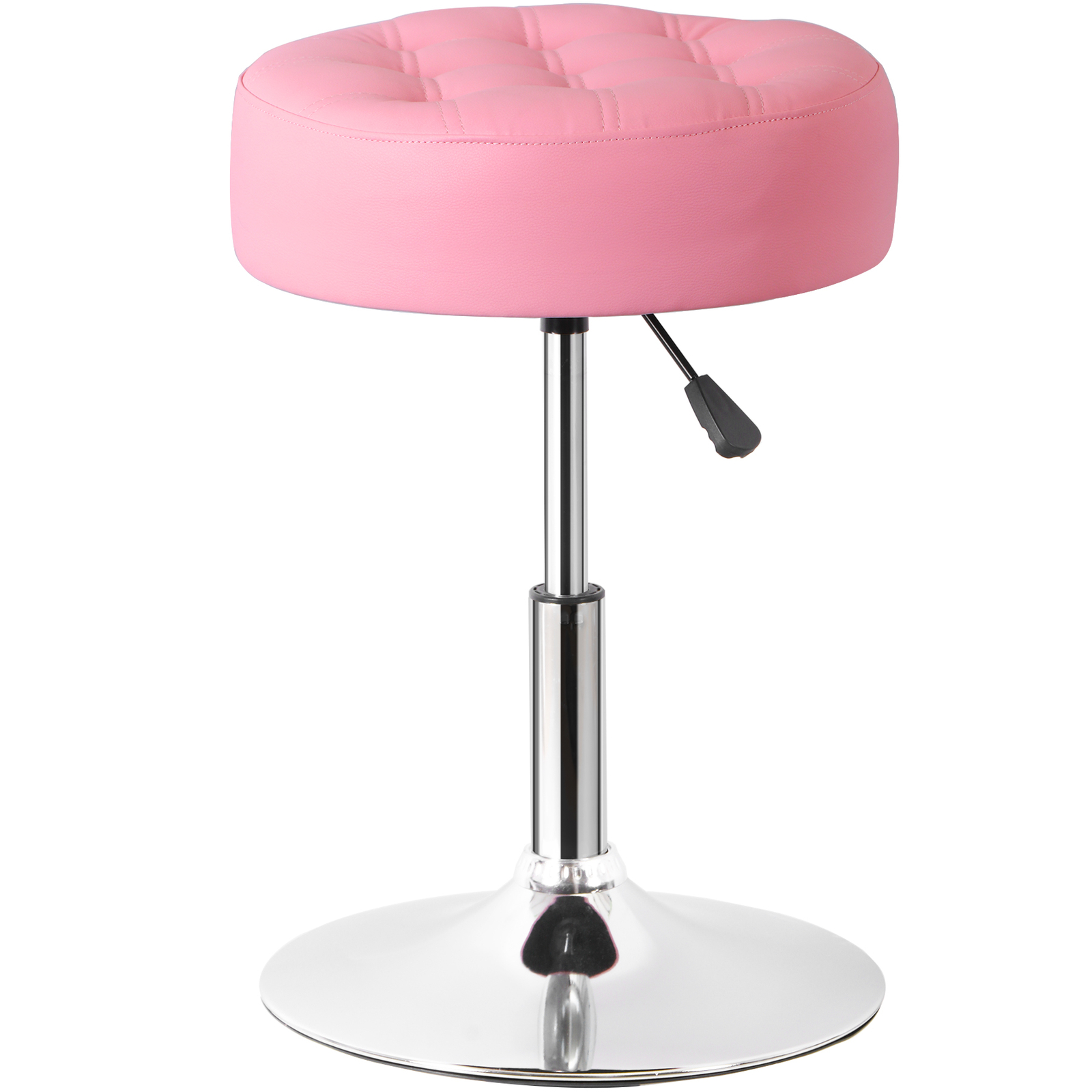 2 PCS Pink Vanity stool for Makeup Room Adjustable Height PU Leather Bar Stool