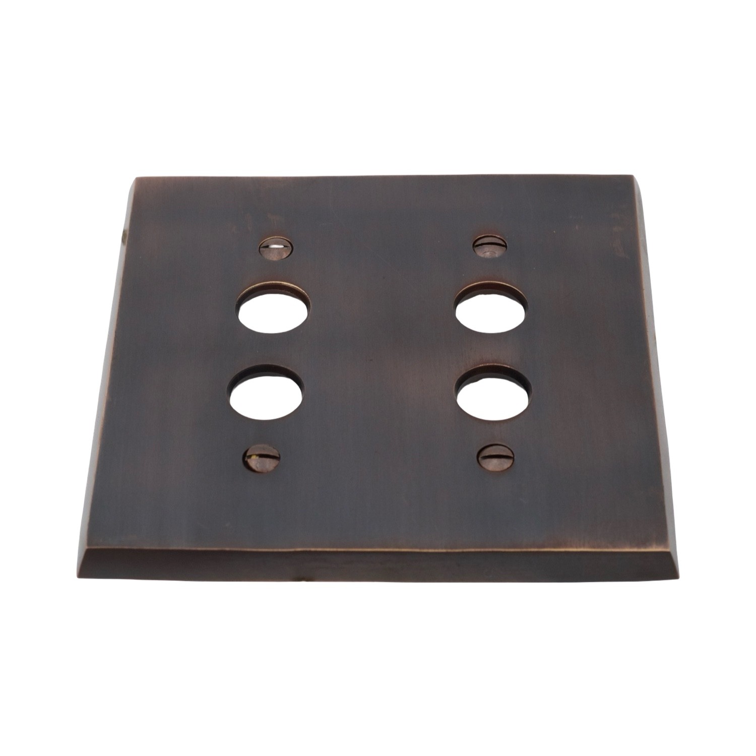 Bronze Two Gang Push Button Switch Plate Heavy Casting