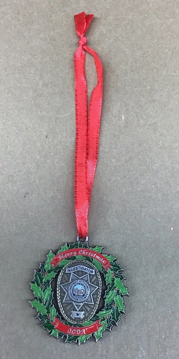 Orange County District Attorney’s Office Investigator Christmas Challenge Coin
