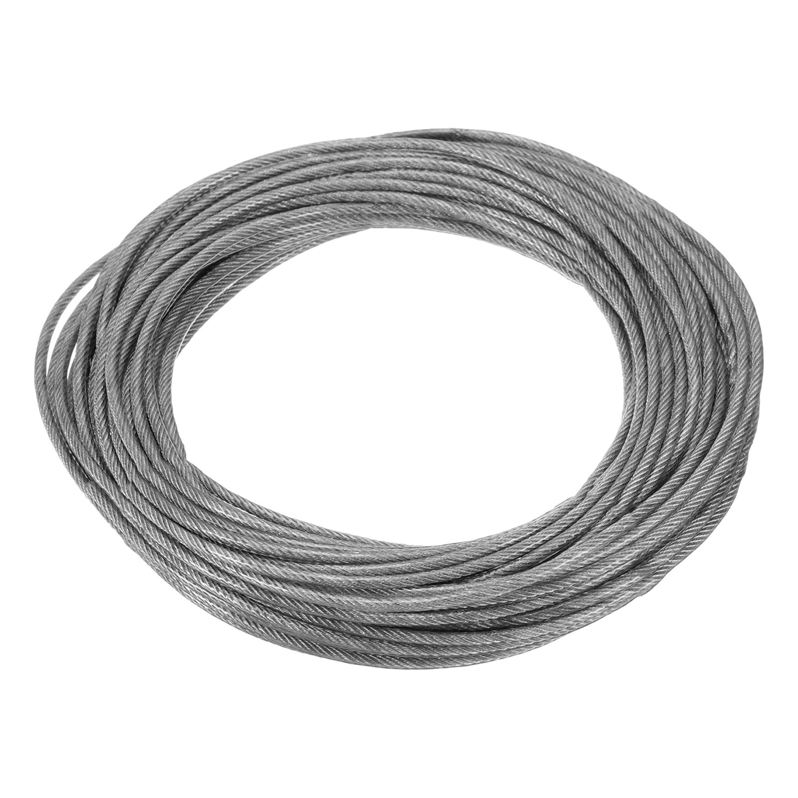 3/32" (2.5mm) 50ft 304 Stainless Steel Cable Wire Rope 7 x 7 Strands PVC Coated