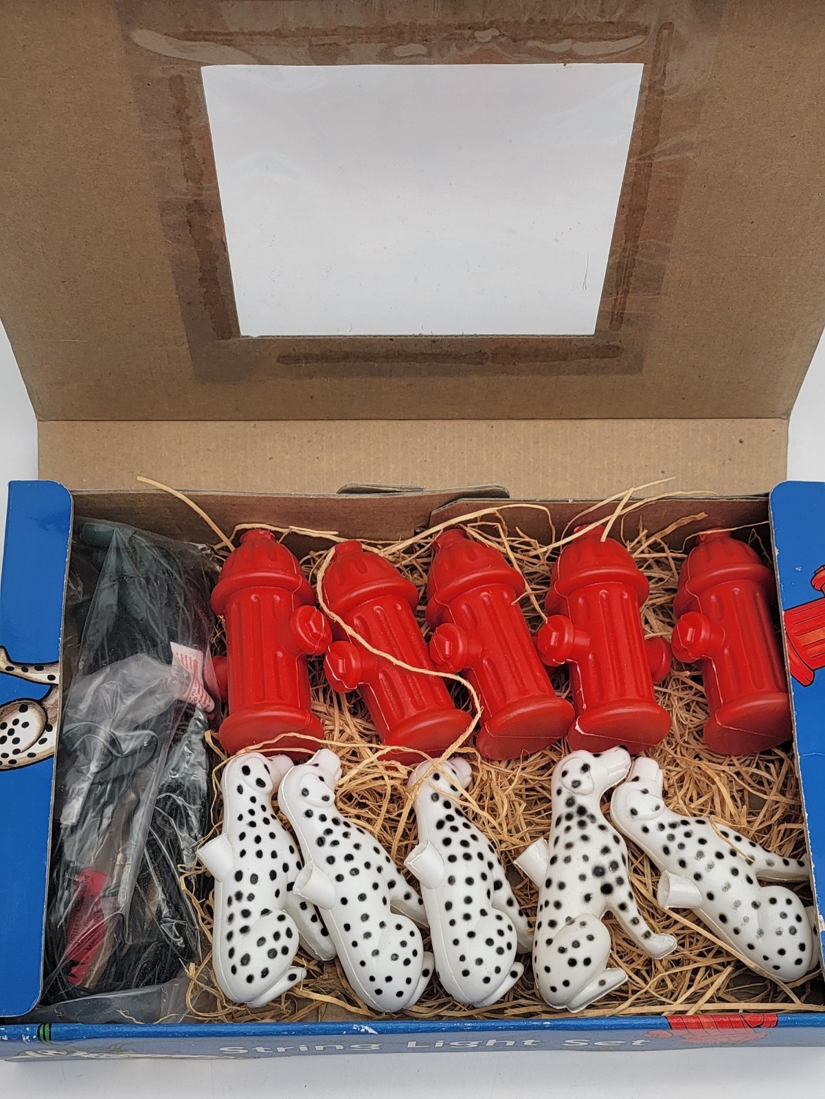 Vintage Primal Lite HOT SPOTS Dalmations & Fire Hydrants Blow Mold String Light