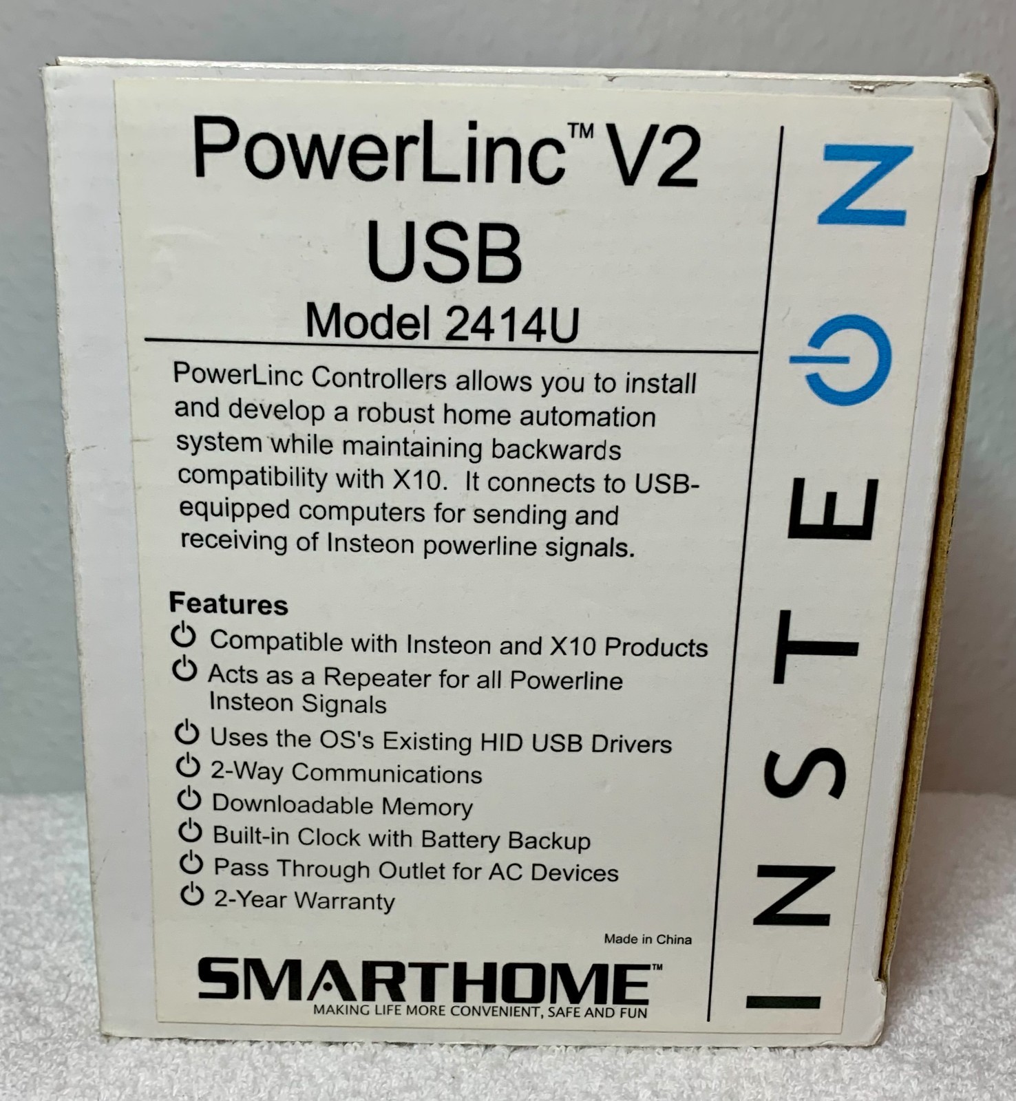 INSTEON Smarthome PowerLinc V2 USB – Model 2414U – New open box