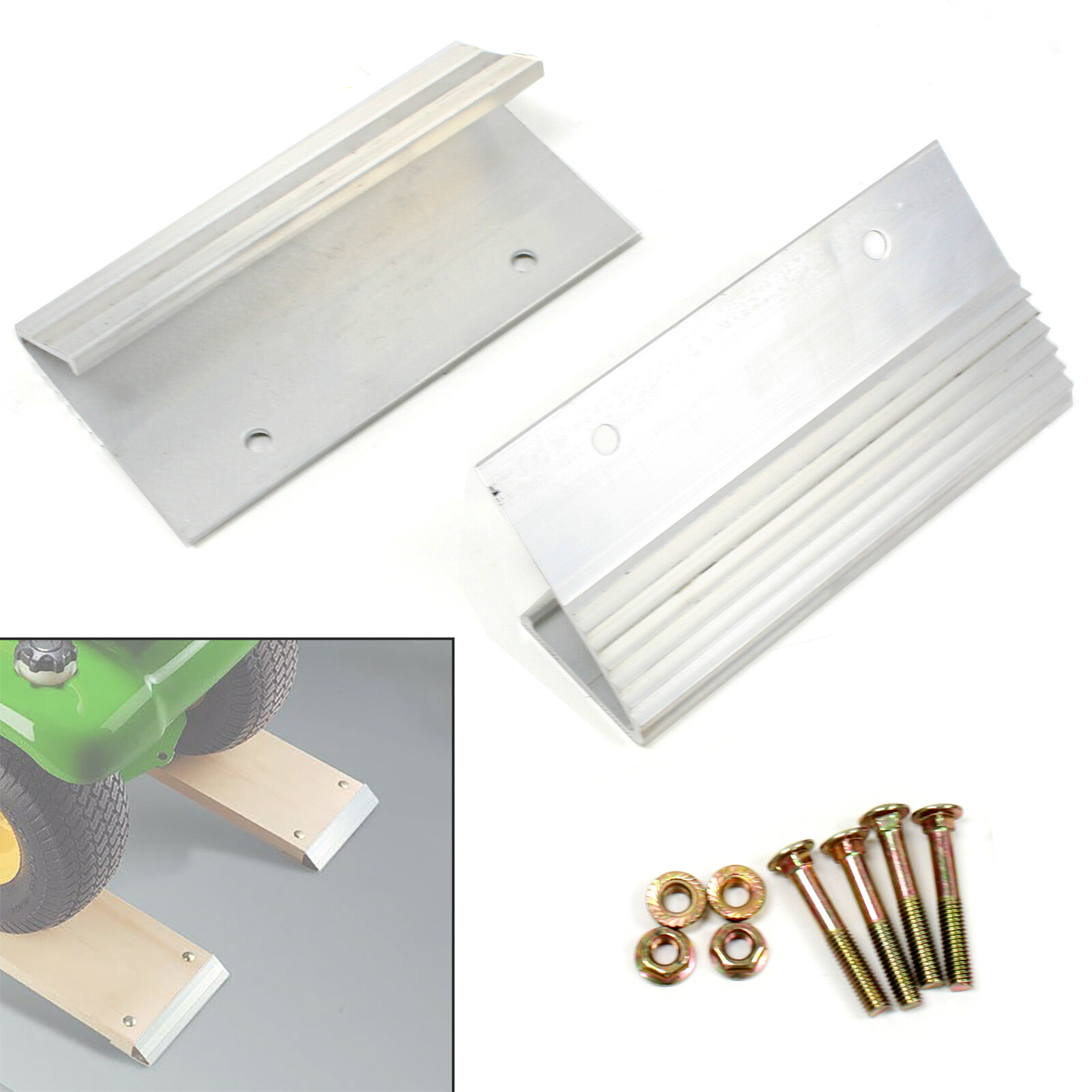 2pc 8" Aluminum Ramp BOTTOM Metal Plate Kit for Loading RV Trailer Truck Van ATV