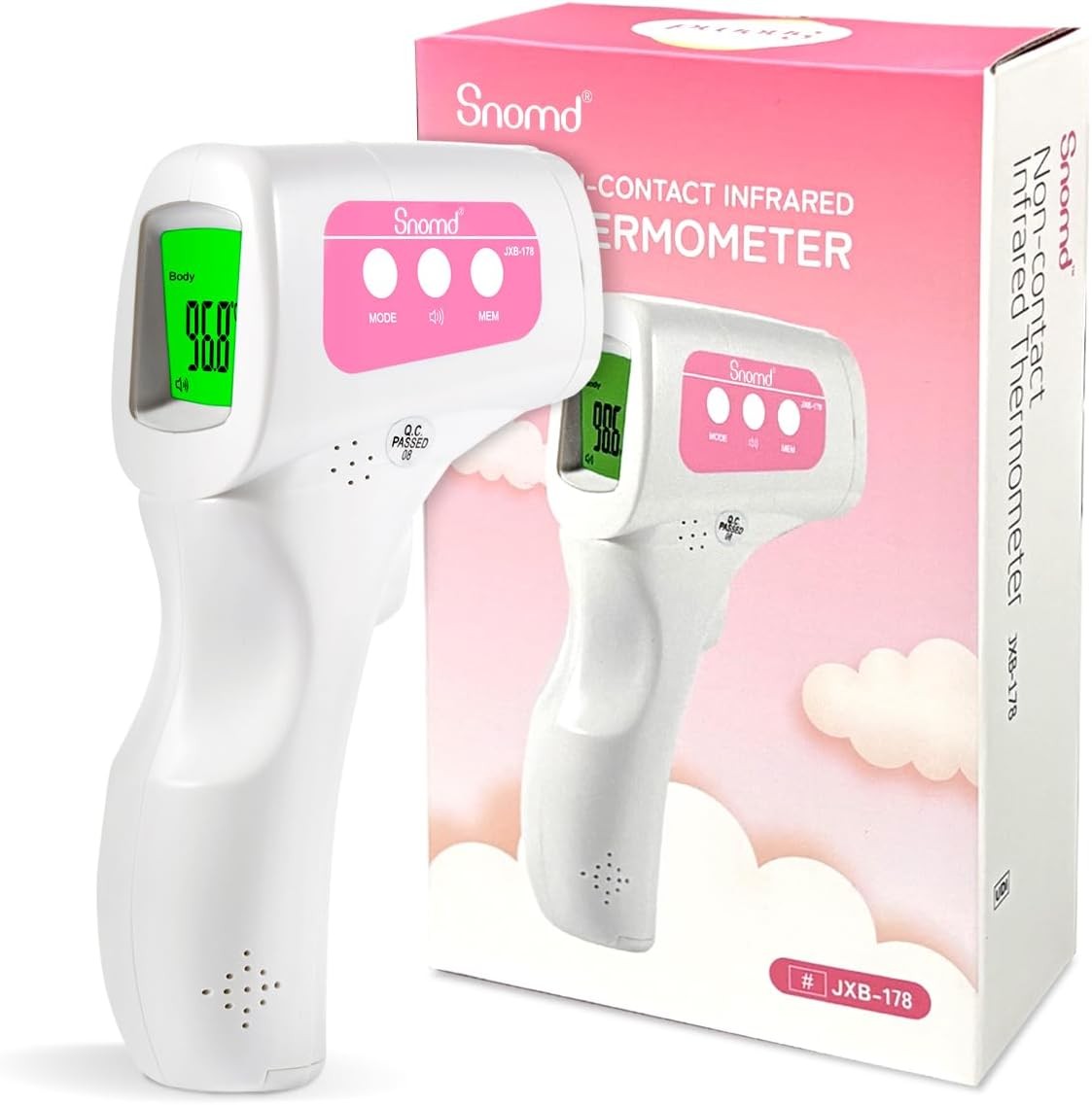 Snomd Non-Contact Infrared Forehead Thermometer for Adults, Kids & Baby,