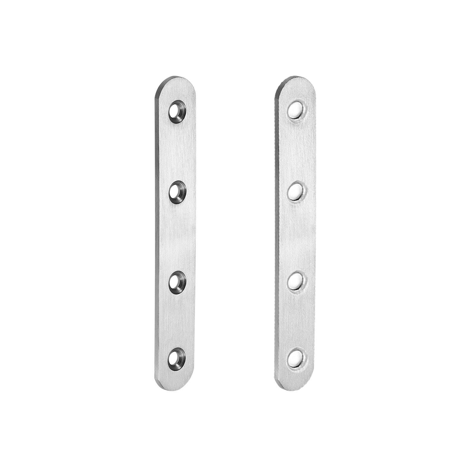 10 Pack 34x10x0.8mm(LxWxT) Flat Straight Brace Plate Stainless Steel Silver