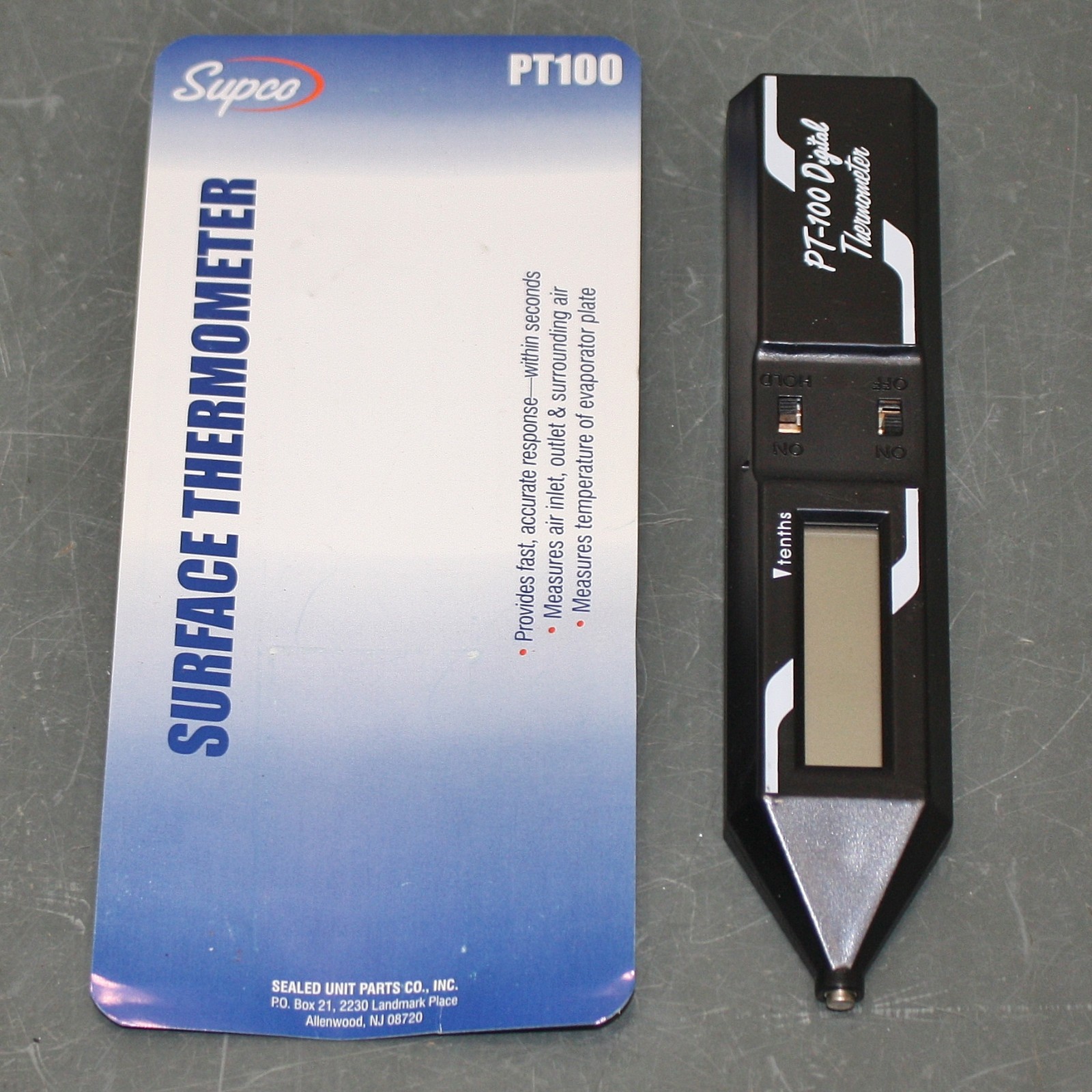 Supco Precision I.C. Thermometer PT100, -40 to 199 °F, ±0.2 °F, 4 Digit, Digital