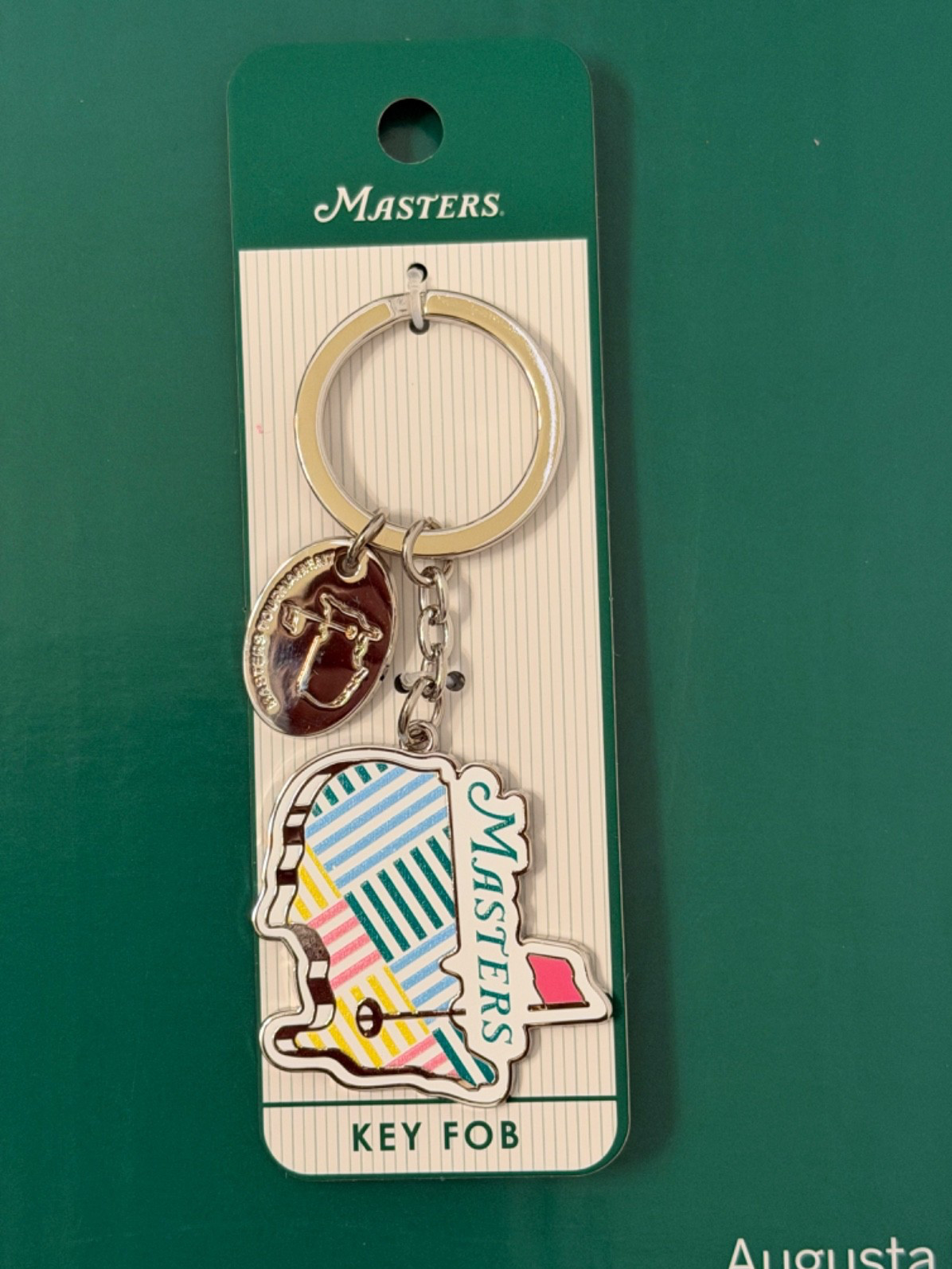 2026 Masters Golf Striped Logo (Key Chain) Augusta National NWT