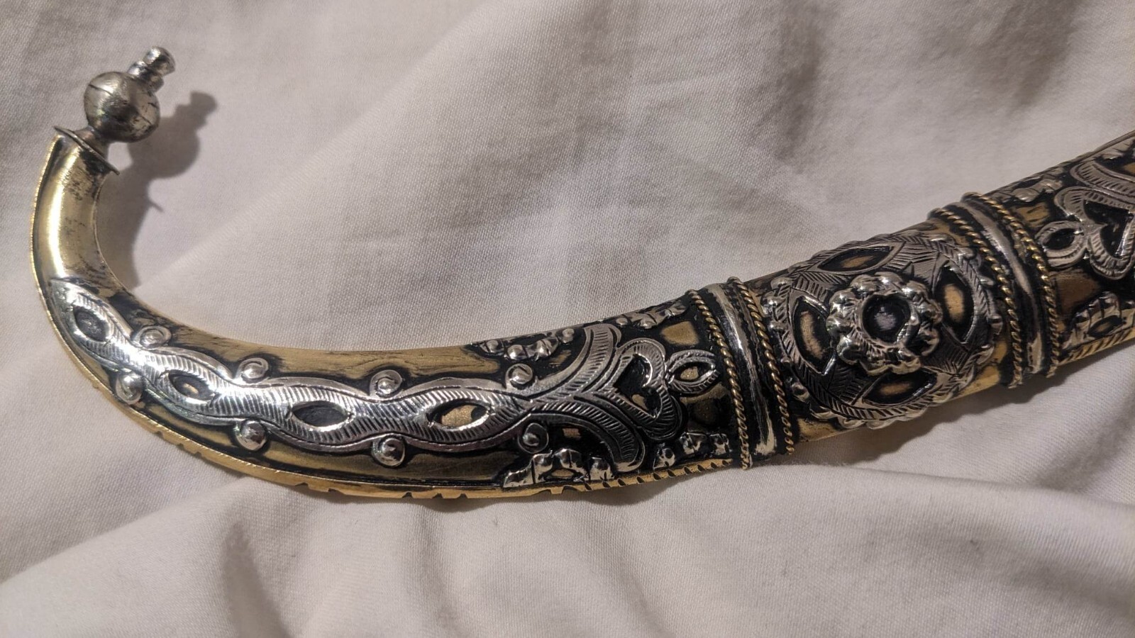 Authentic 12-1/4" Morocco Dagger Khanjar Handmade Silver Dagger Berber BEAUTIFUL
