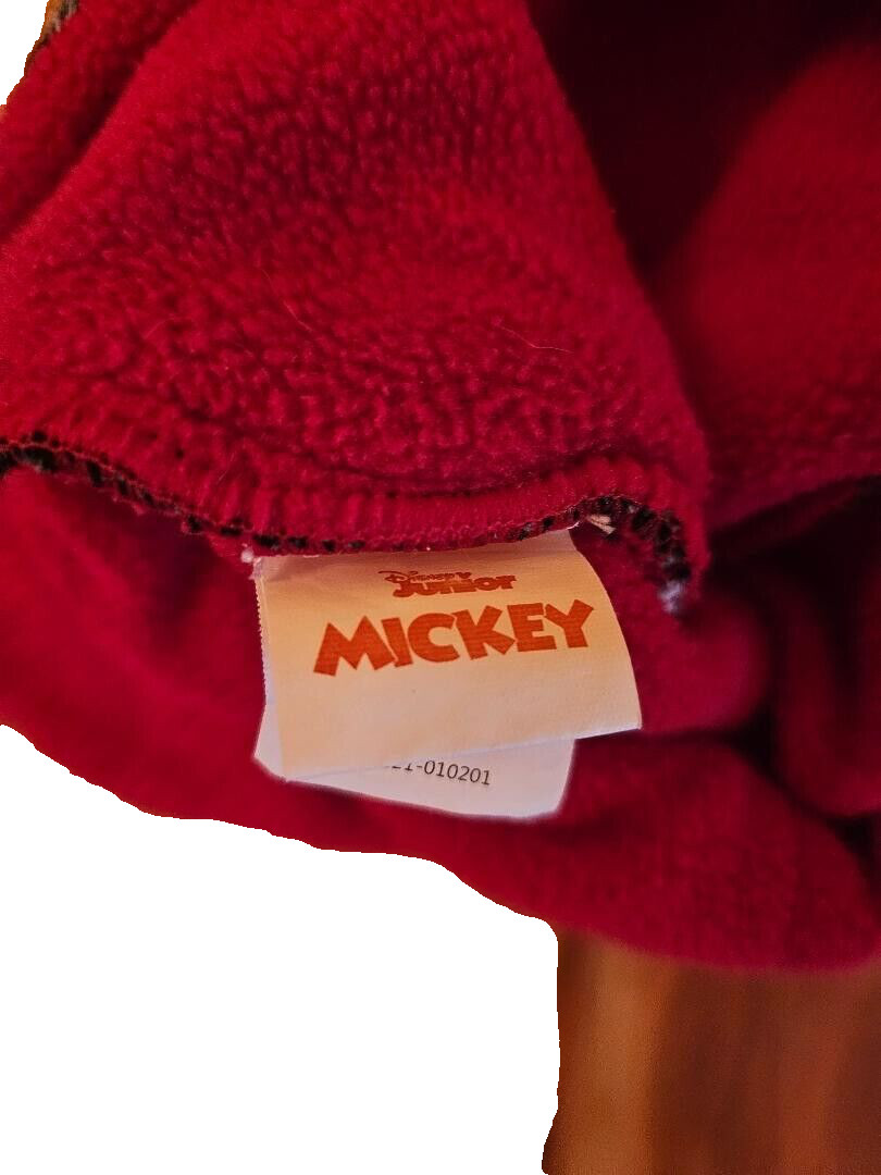 Childs Mickey Mouse Red & Black Winter Hat / Beanie With Ears One Size