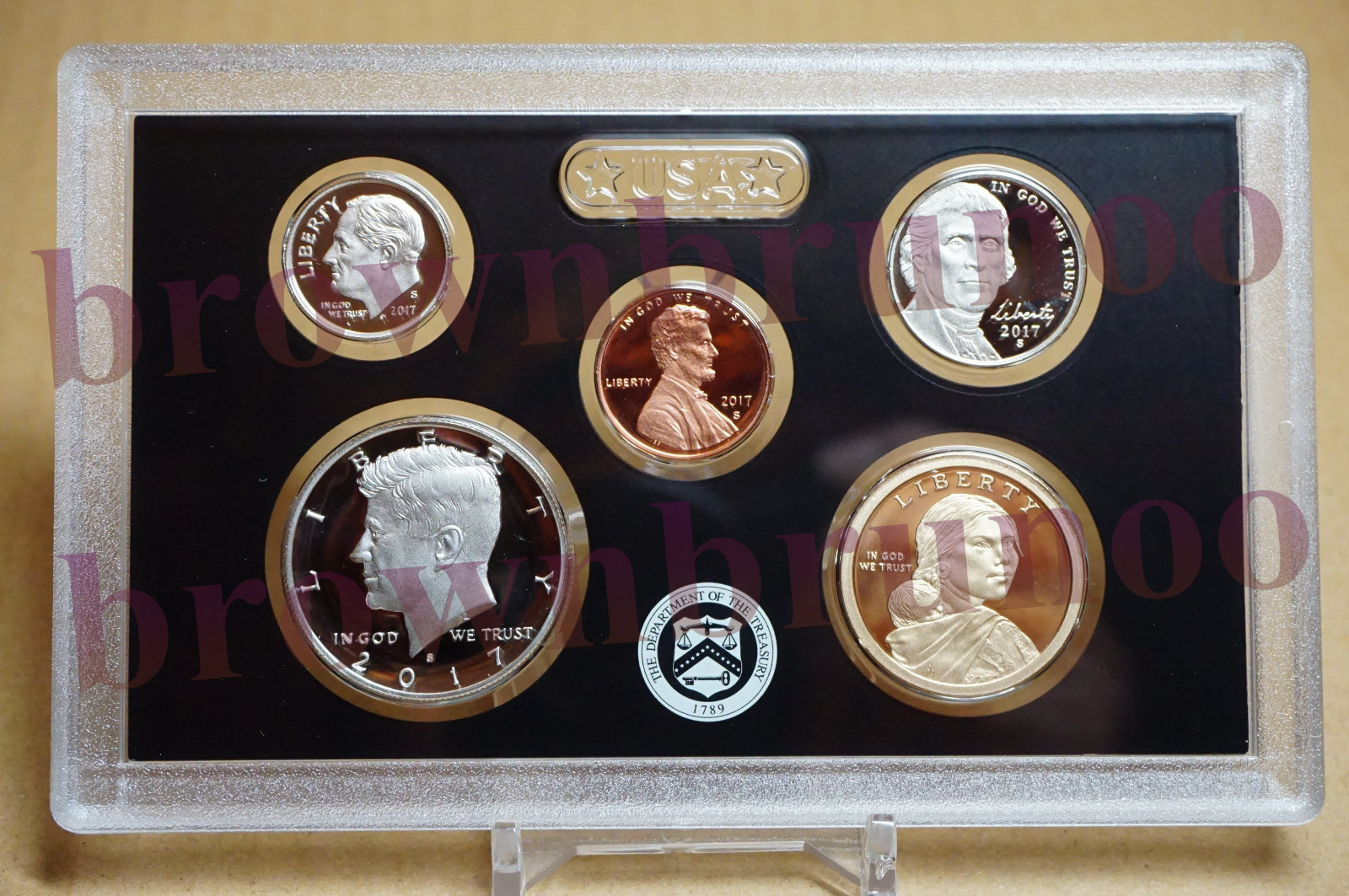 2017 S Partial Proof Set SILVER Kennedy Dime Native $1 5¢ 1¢ 5 Coins NO BOX COA