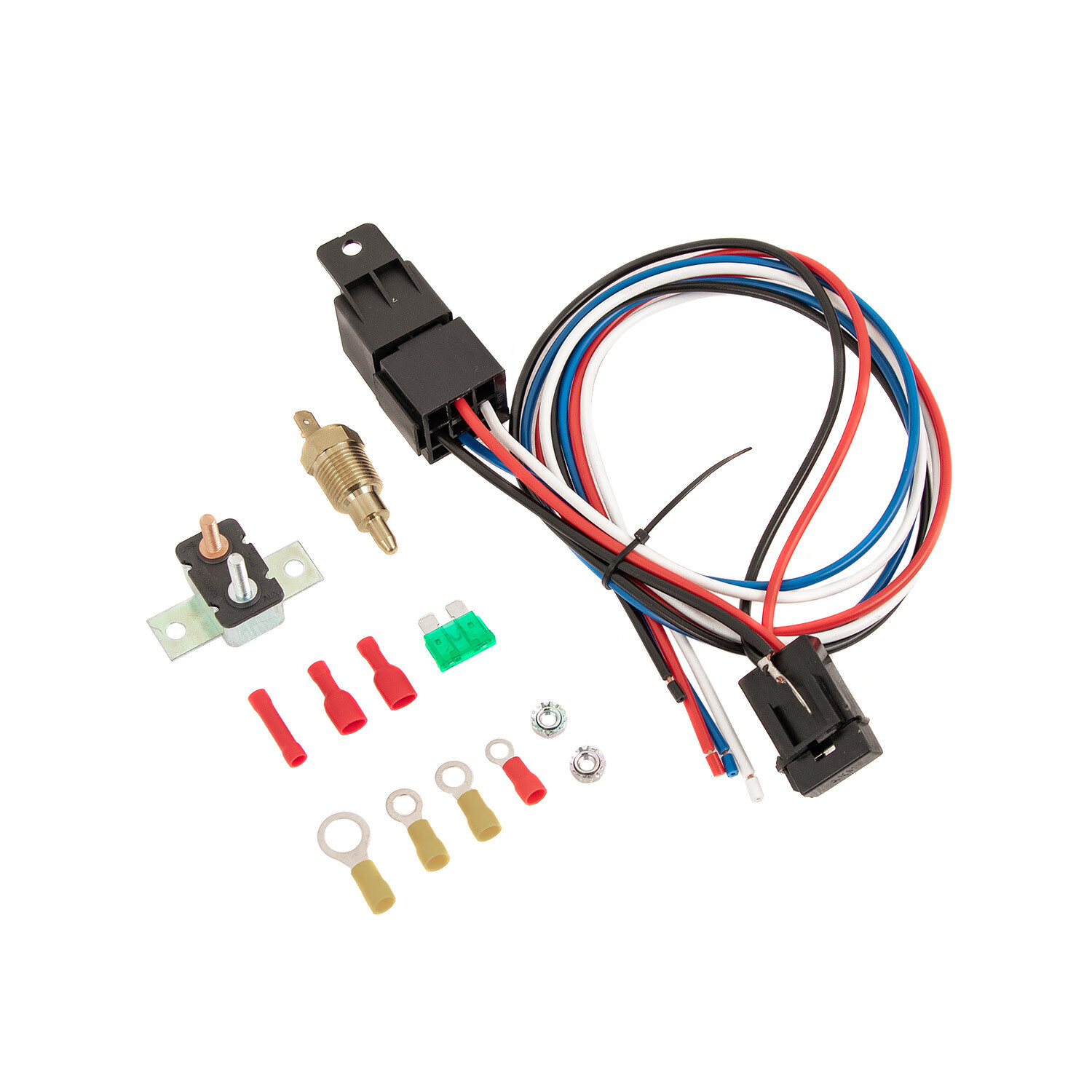 3/8" Thread Electric Radiator Engine Fan Temperature Switch Thermostat/Relay Kit