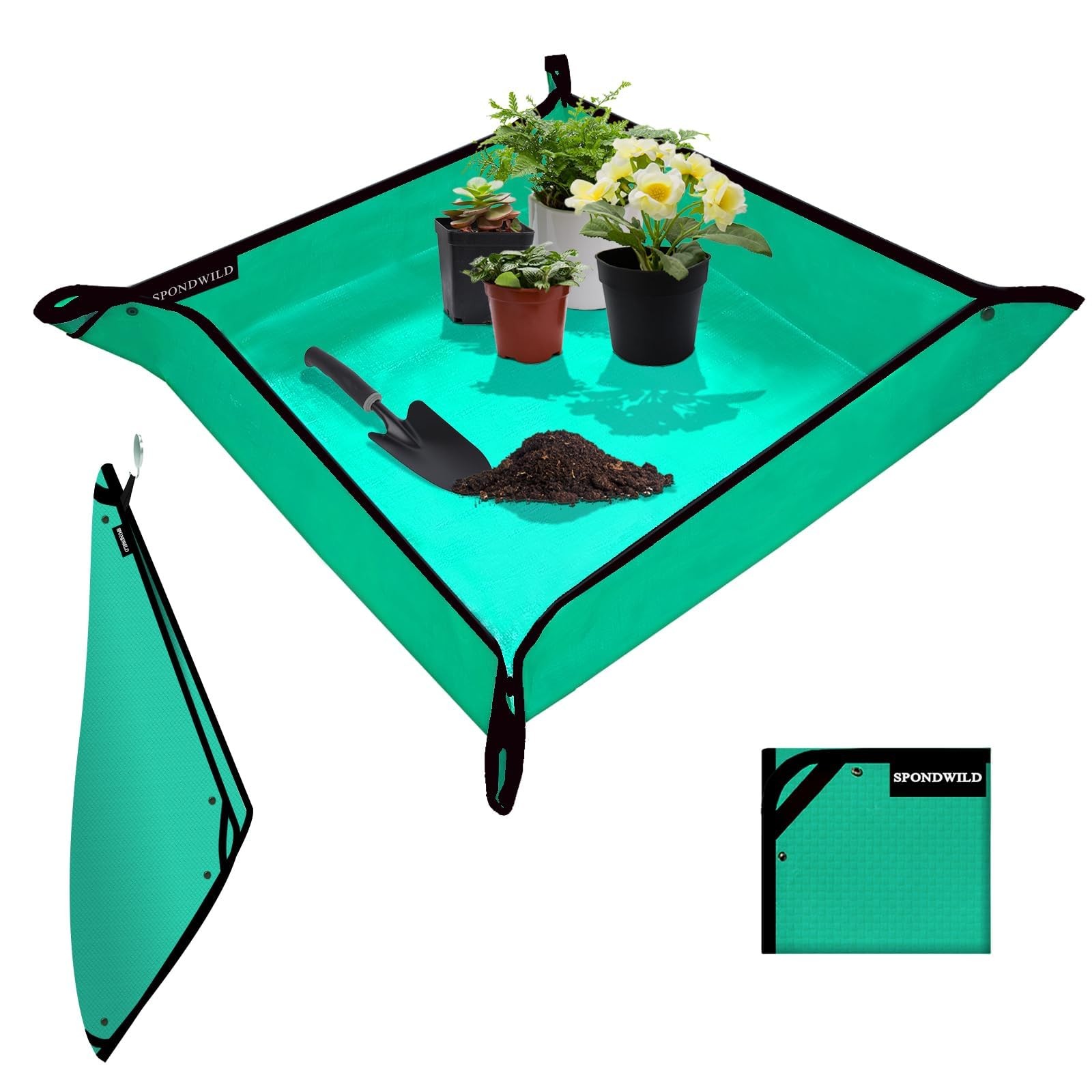 SPONDWILD 19.7"x19.7" Plant Transplanting Mat - 19.7" x x 0.1", Green