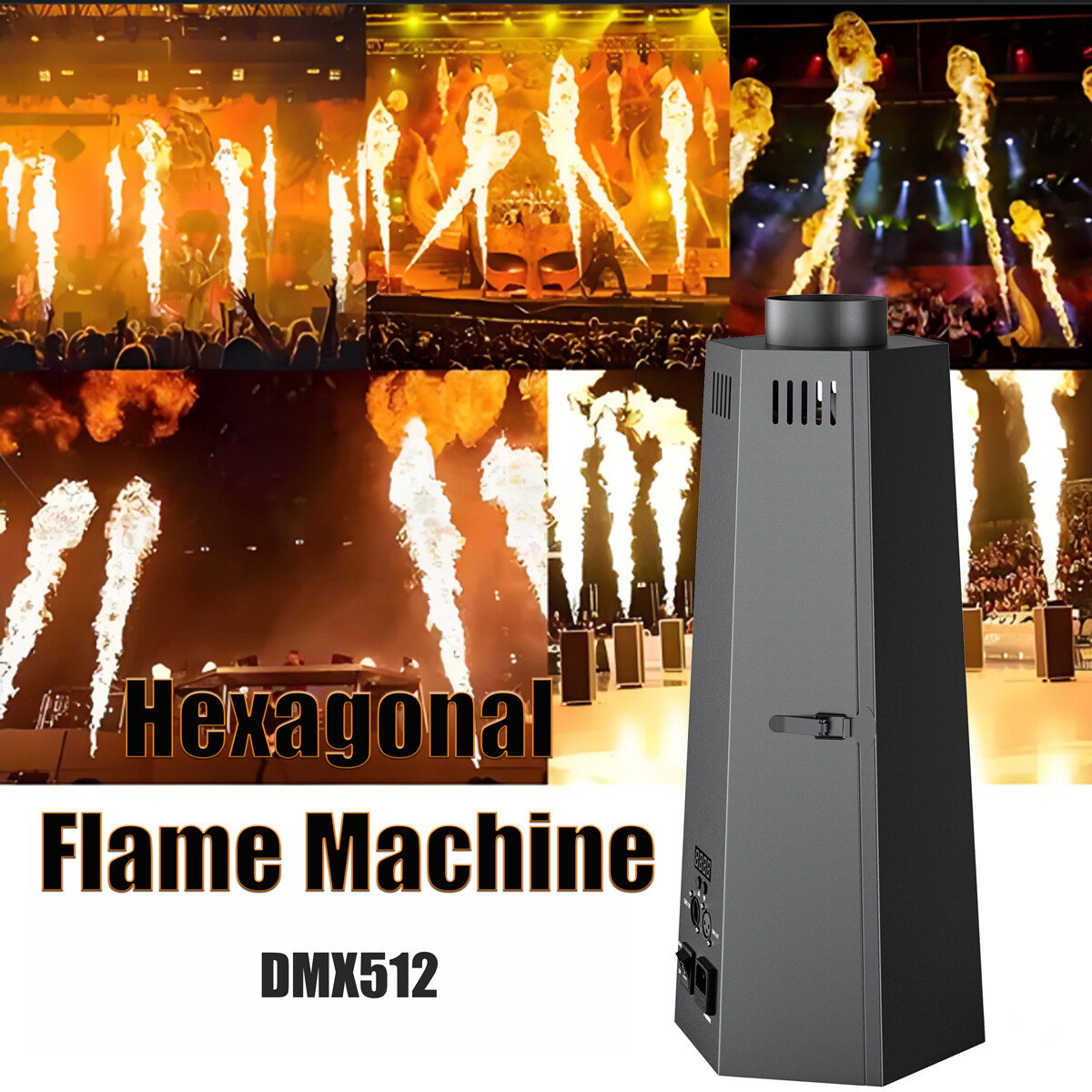 Fire Thrower Stage Flame Effect Machine DMX Party DJ Show Flame Projector 9.8ft